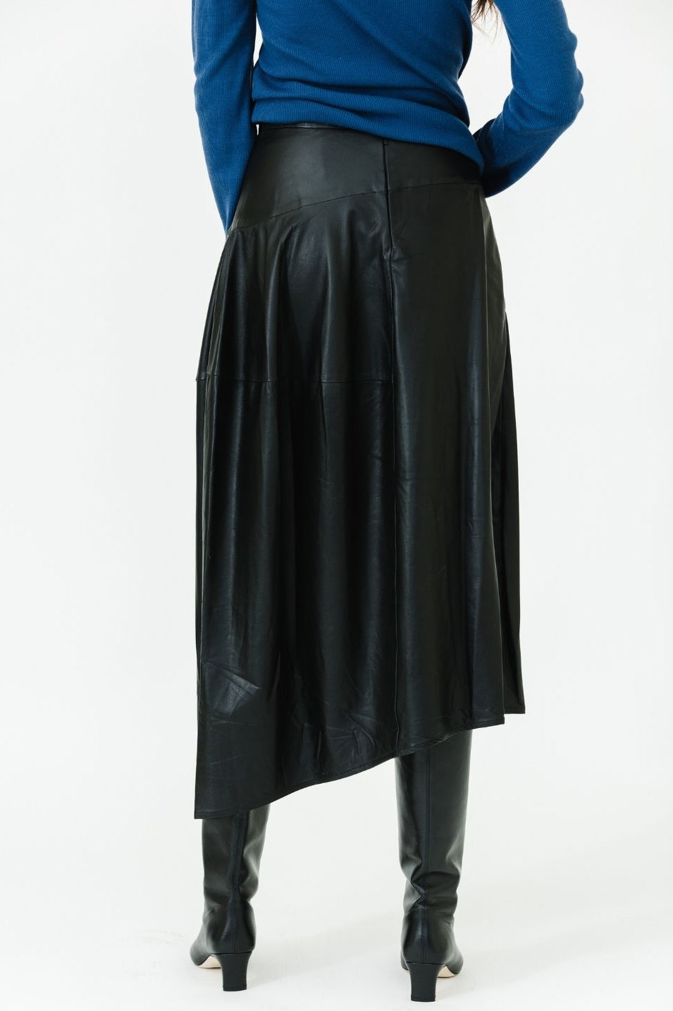 Tibi Leather Asymmetrical Balloon Skirt Back | Shop Tula