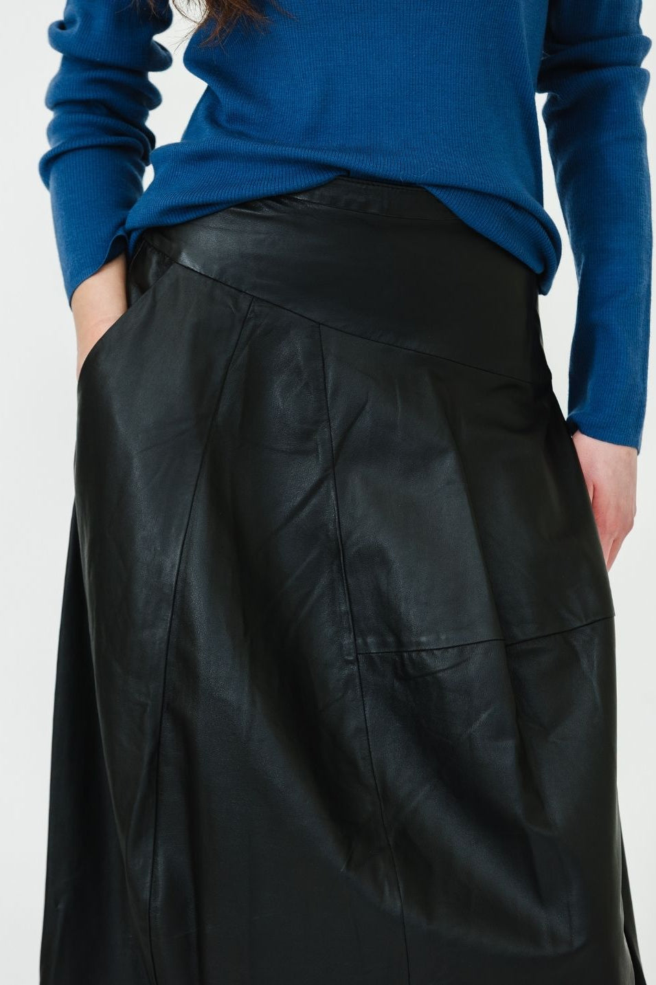 Tibi Leather Asymmetrical Balloon Skirt Details | Shop Tula