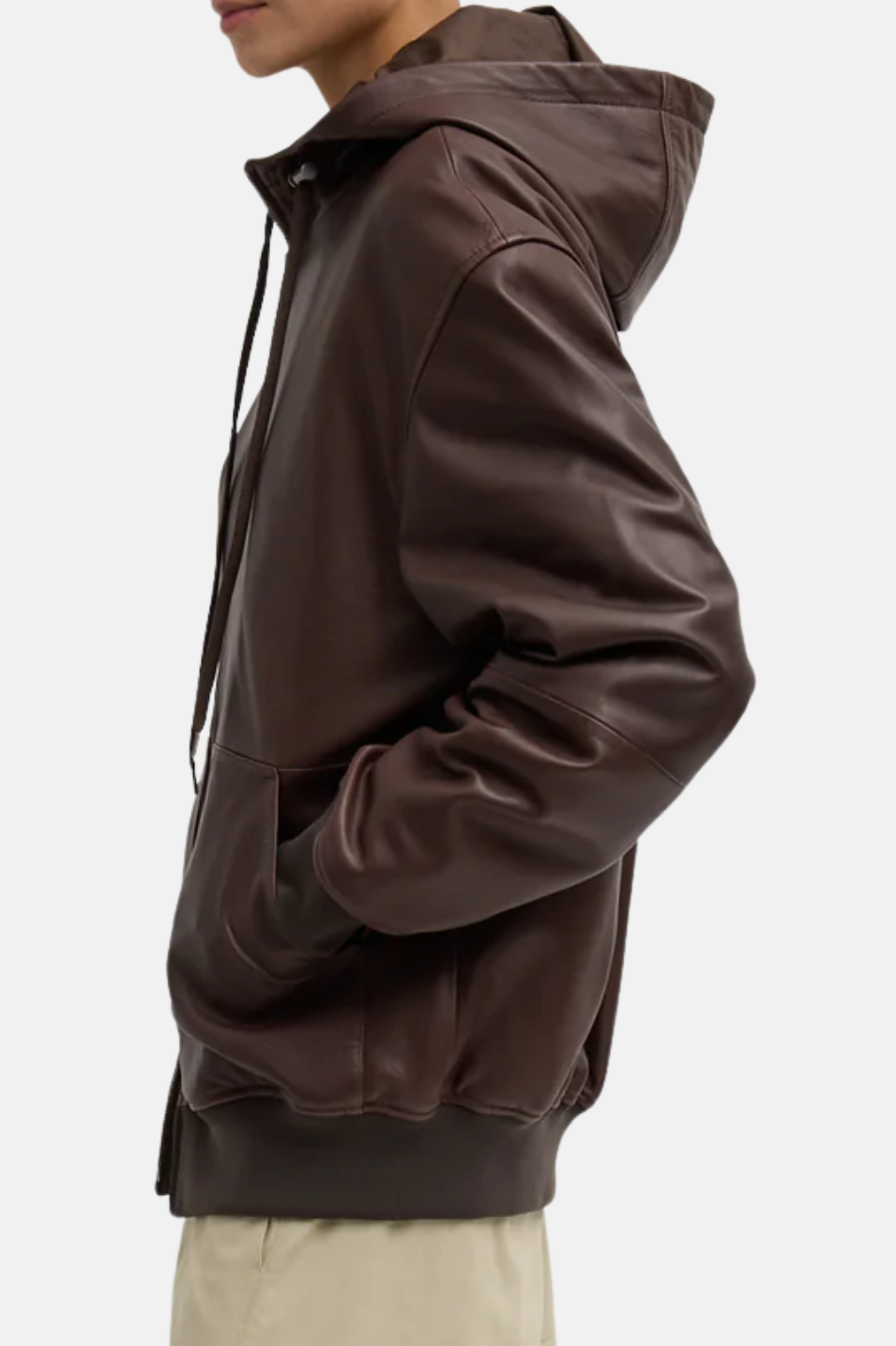Tibi Leather Zip Up Hoodie Jacket | Shop Tula