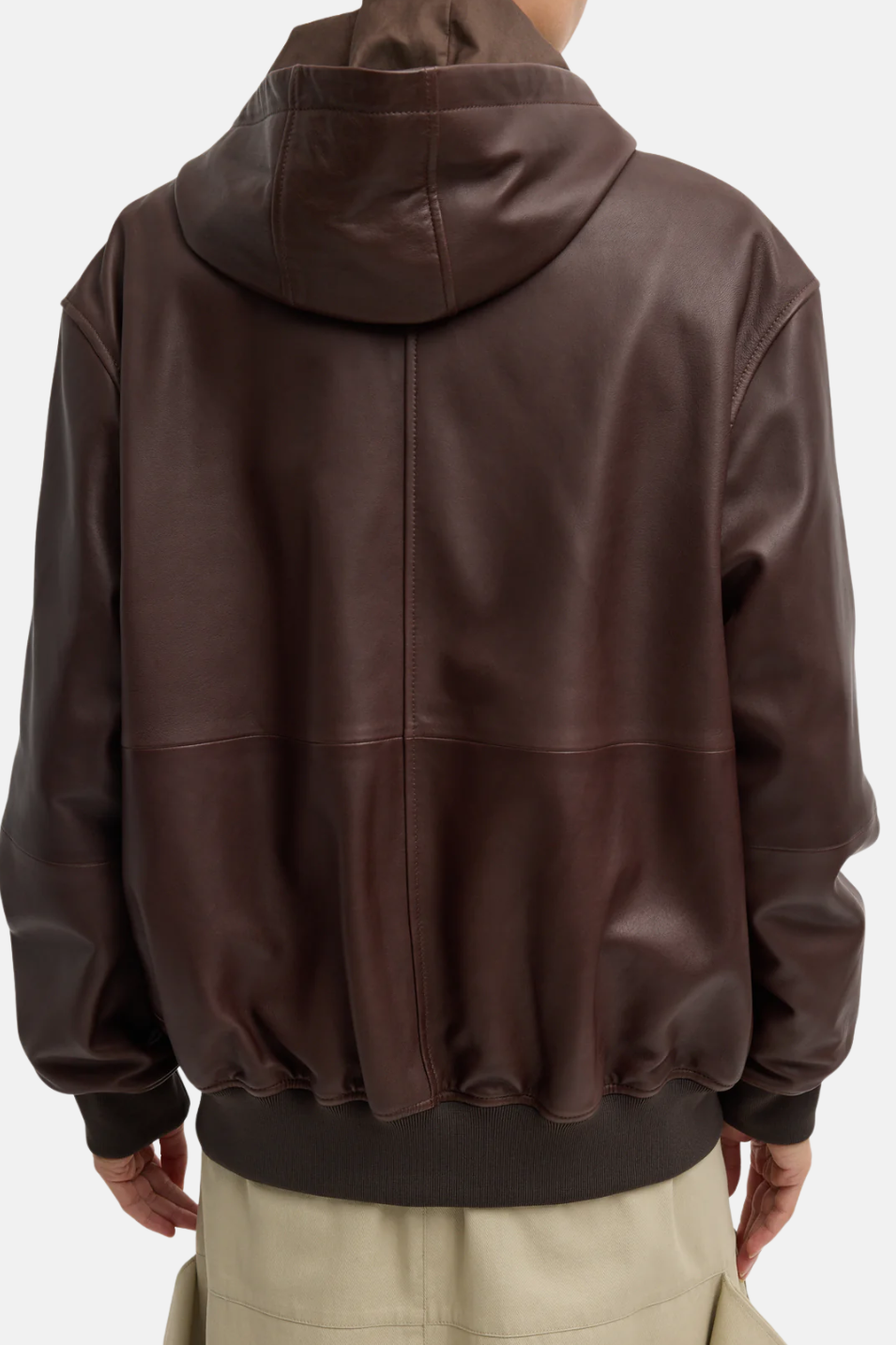 Tibi Leather Zip Up Hoodie Jacket | Shop Tula