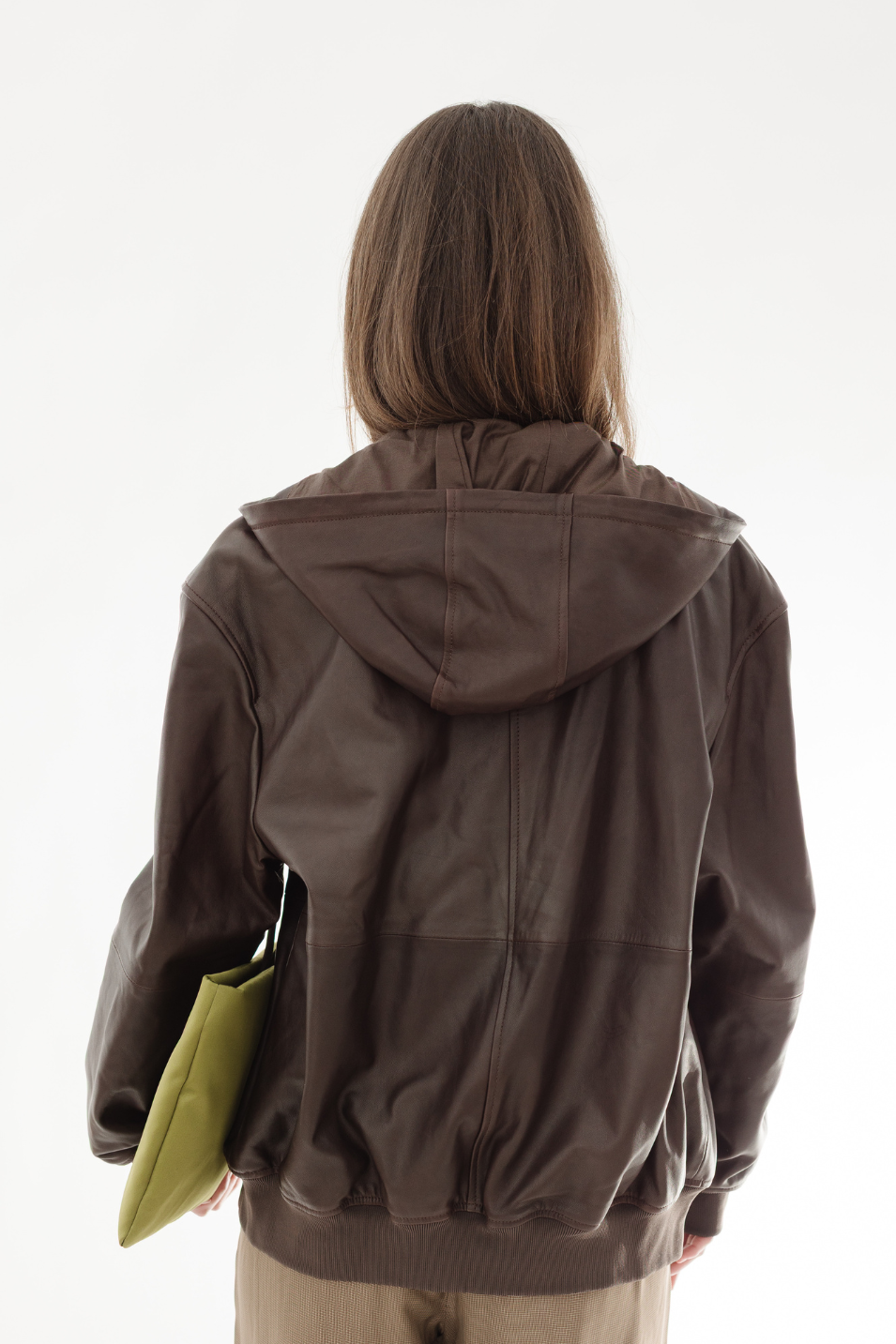 Tibi Leather Zip Up Hoodie Jacket | Shop Tula