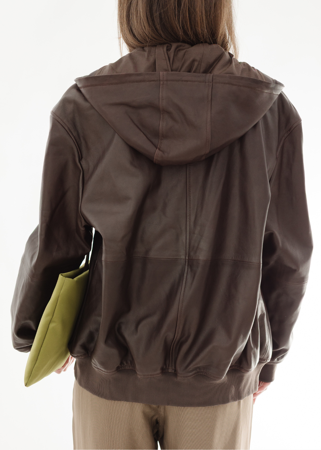 Tibi Leather Zip Up Hoodie Jacket | Shop Tula
