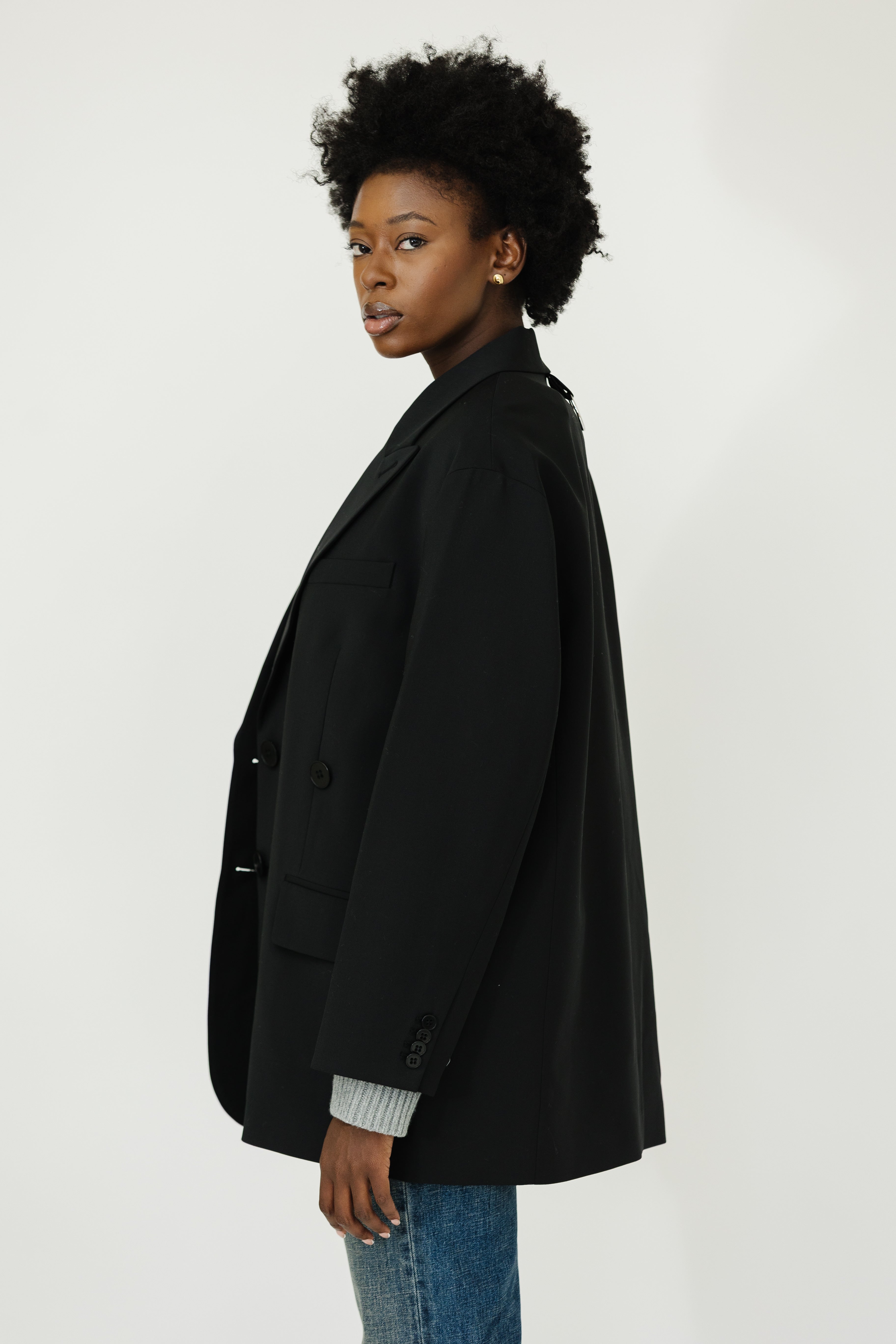 Tibi Liam Blazer in Black | Shop Tula
