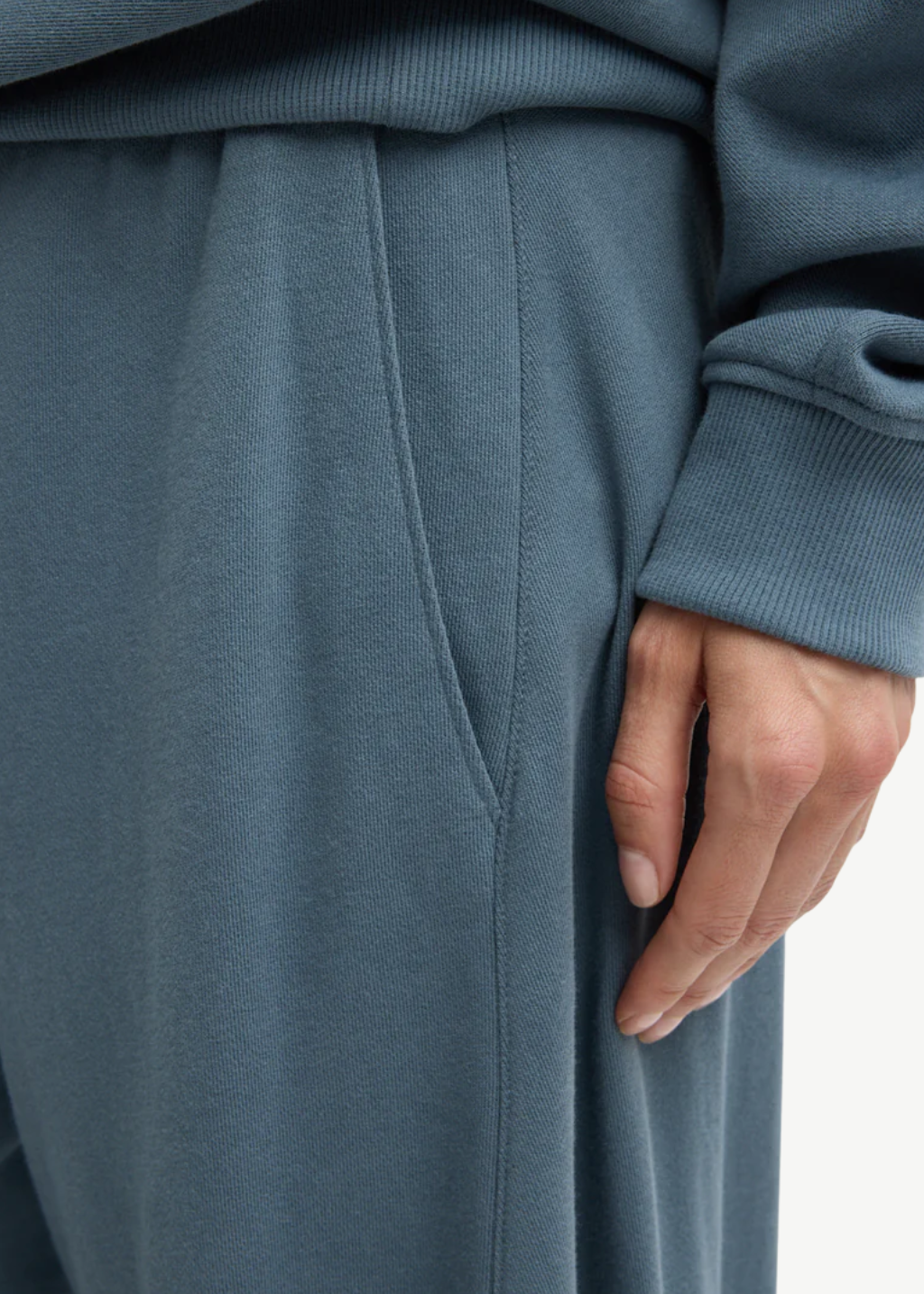 Tibi Light Weight Sweatshirting Winslow Pant in Blue Grey | Shop Tula
