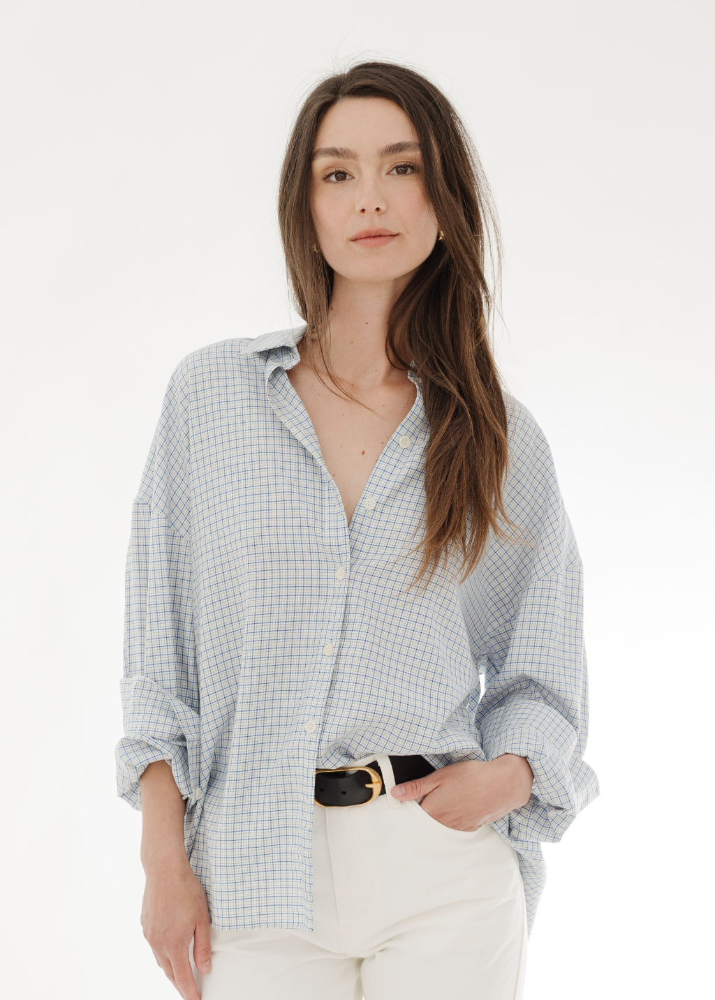 Tibi Linus Check Oversized Shirt | Shop Tula