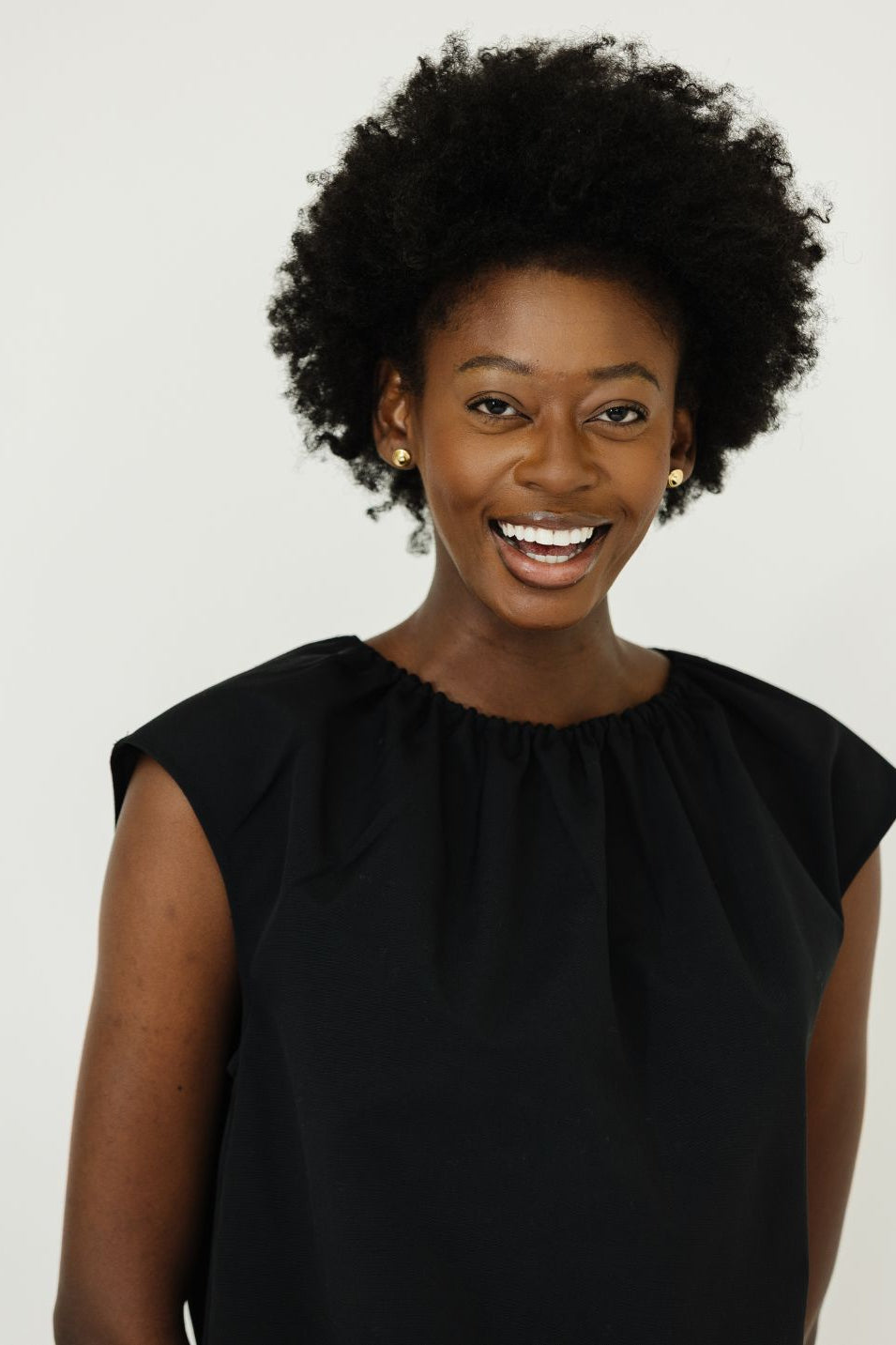 Tibi Lotte Nylon Shirred Neck Detail Top in Black | Shop Tula