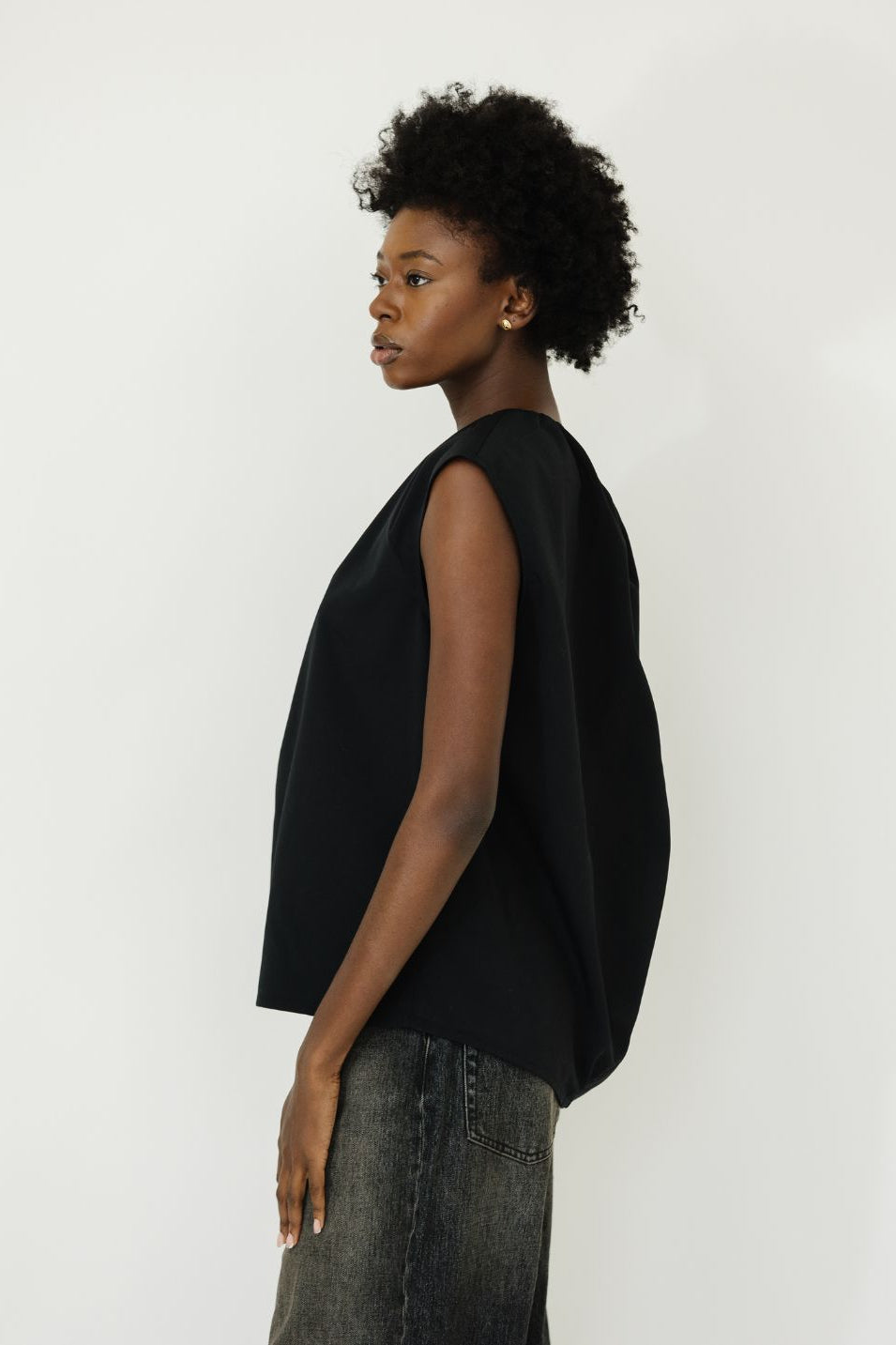 Tibi Lotte Nylon Shirred Neck Top | Shop Tula