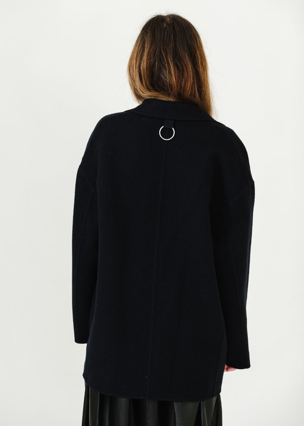 Tibi Luxe Double Faced Wool Angora Liam Blazer Back | Shop Tula