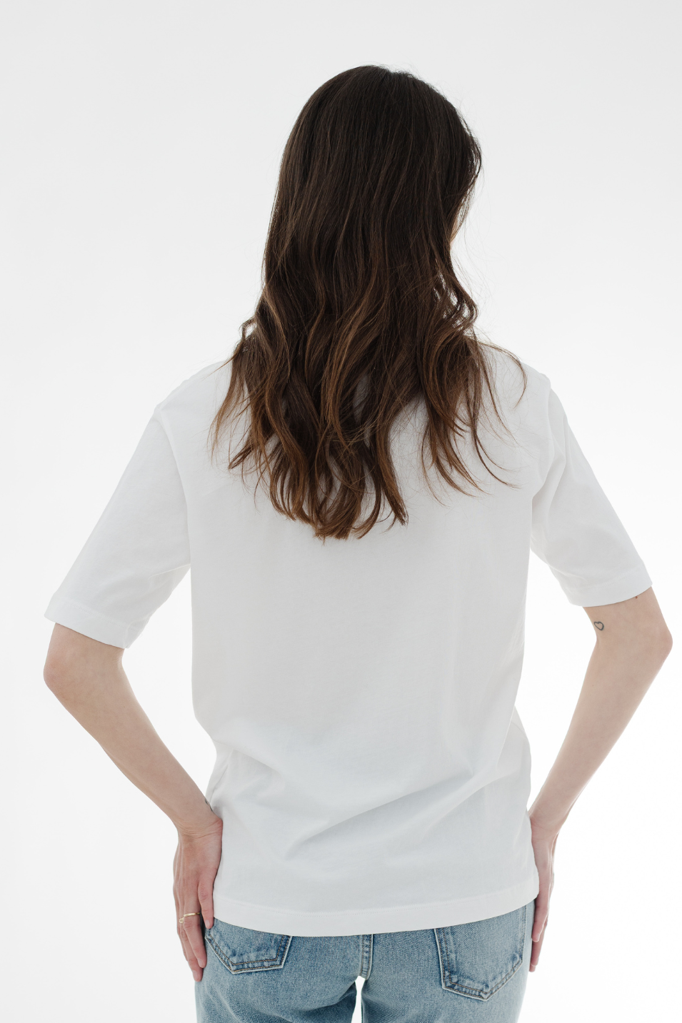 Tibi Mock Neck Unisex T-Shirt in White | Shop Tula