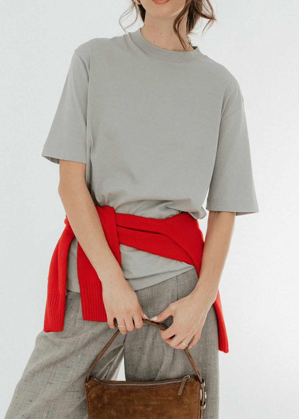 Tibi Mock Neck in Pumice Grey | Shop Tula