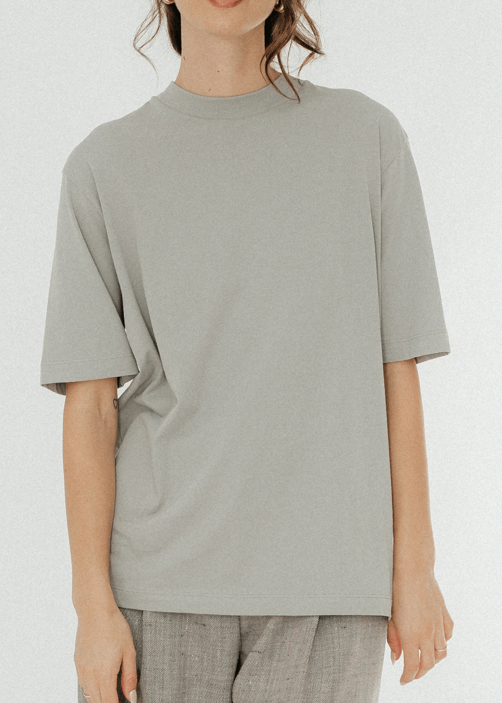 Tibi Mock Neck in Pumice Grey | Shop Tula