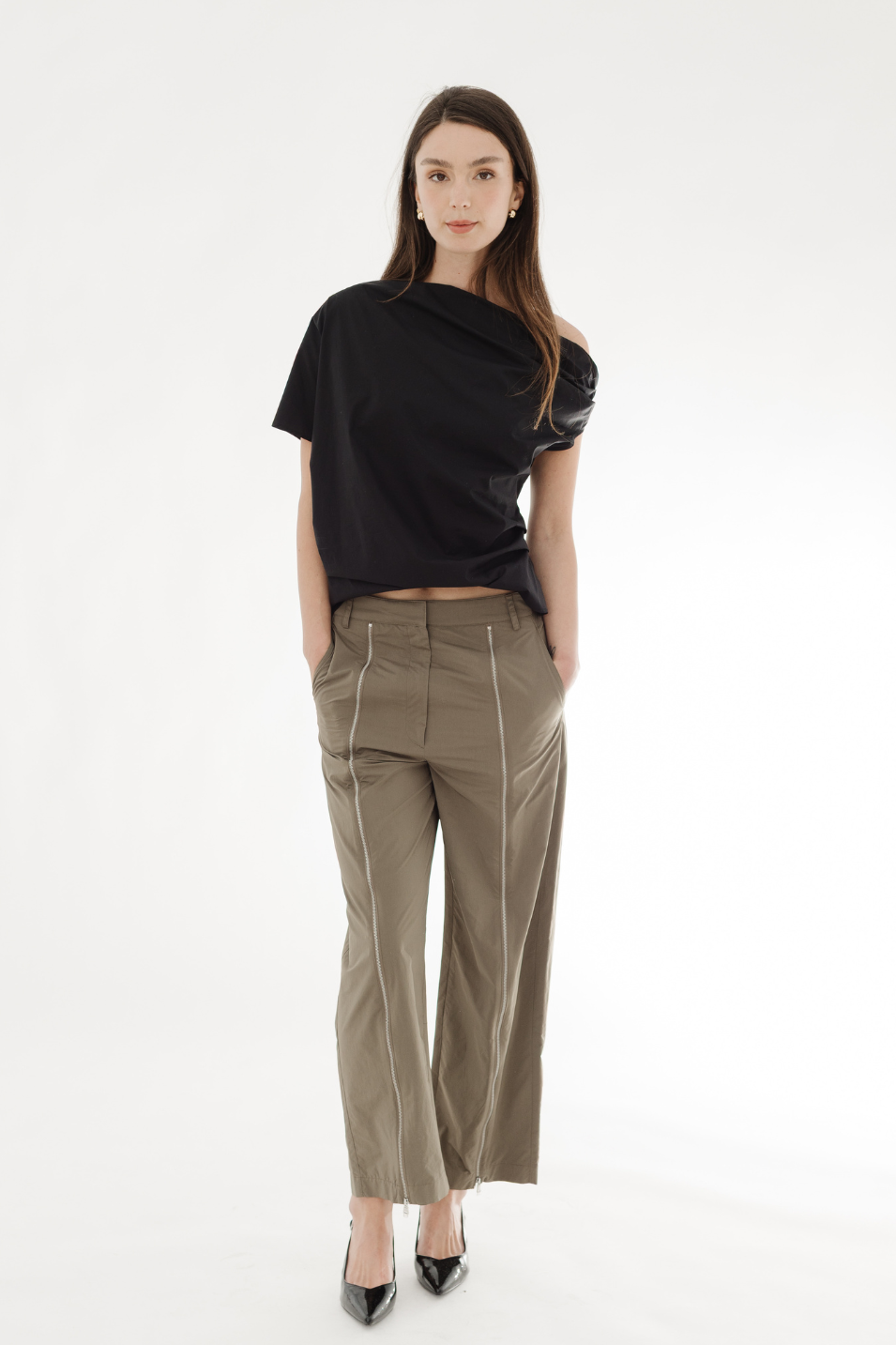 Tibi Nylon Zipper Trouser | Shop Tula