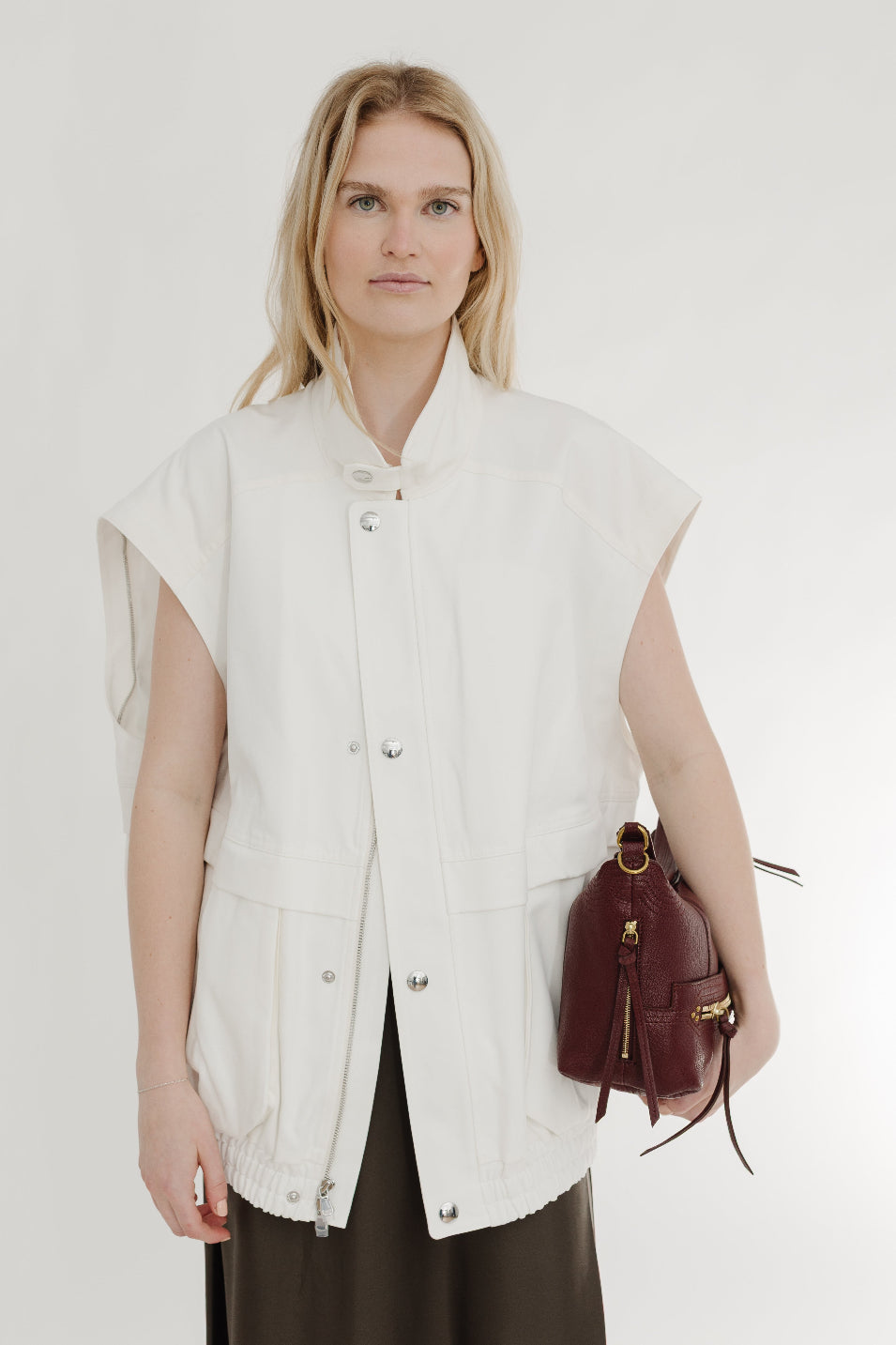 Tibi Patchwork Twill Slicker Jacket White | Shop Tula