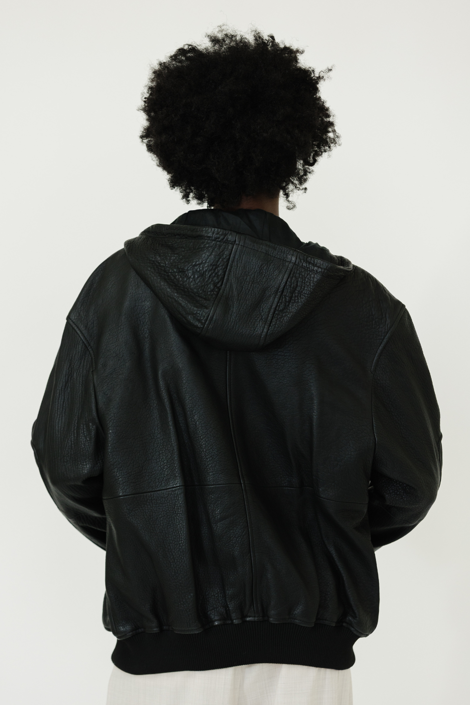 Tibi Pebbled Leather Zip Up Hoodie Jacket | Shop Tula