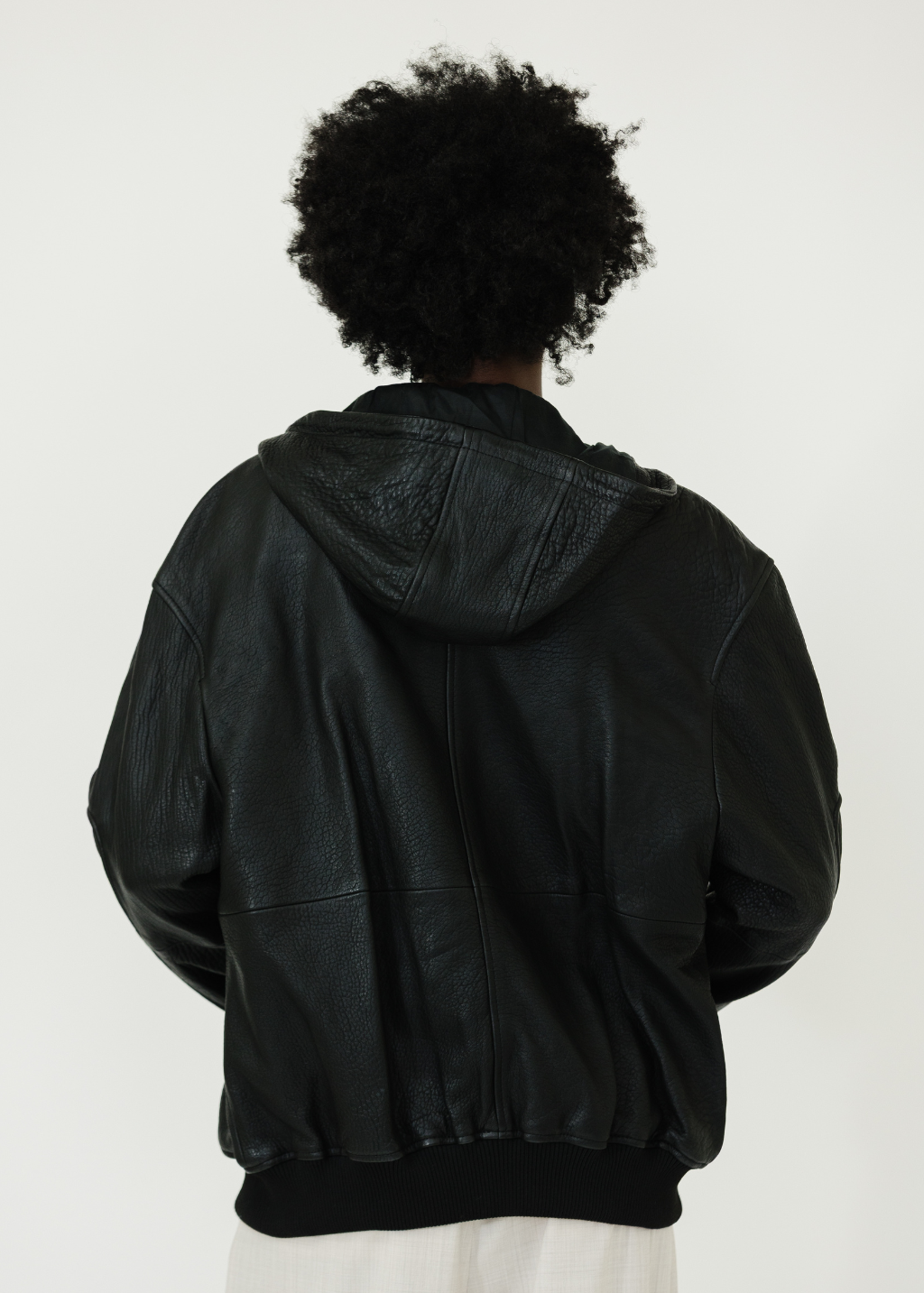 Tibi Pebbled Leather Zip Up Hoodie Jacket | Shop Tula