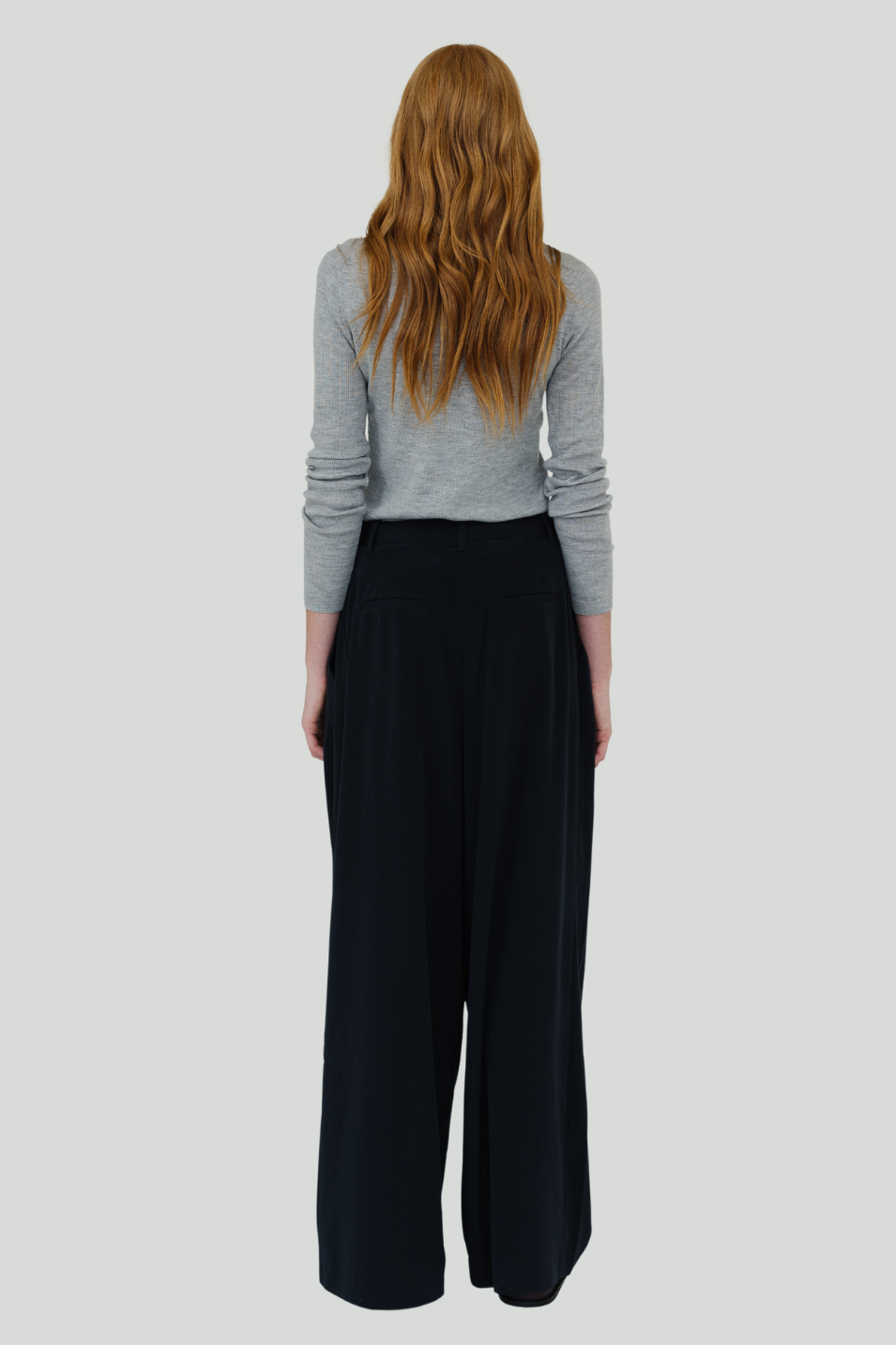 Tibi Relaxed Suiting Triple Pleat Pant in Navy | Shop Tula