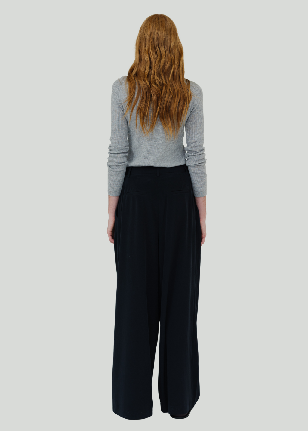 Tibi Relaxed Suiting Triple Pleat Pant in Navy | Shop Tula
