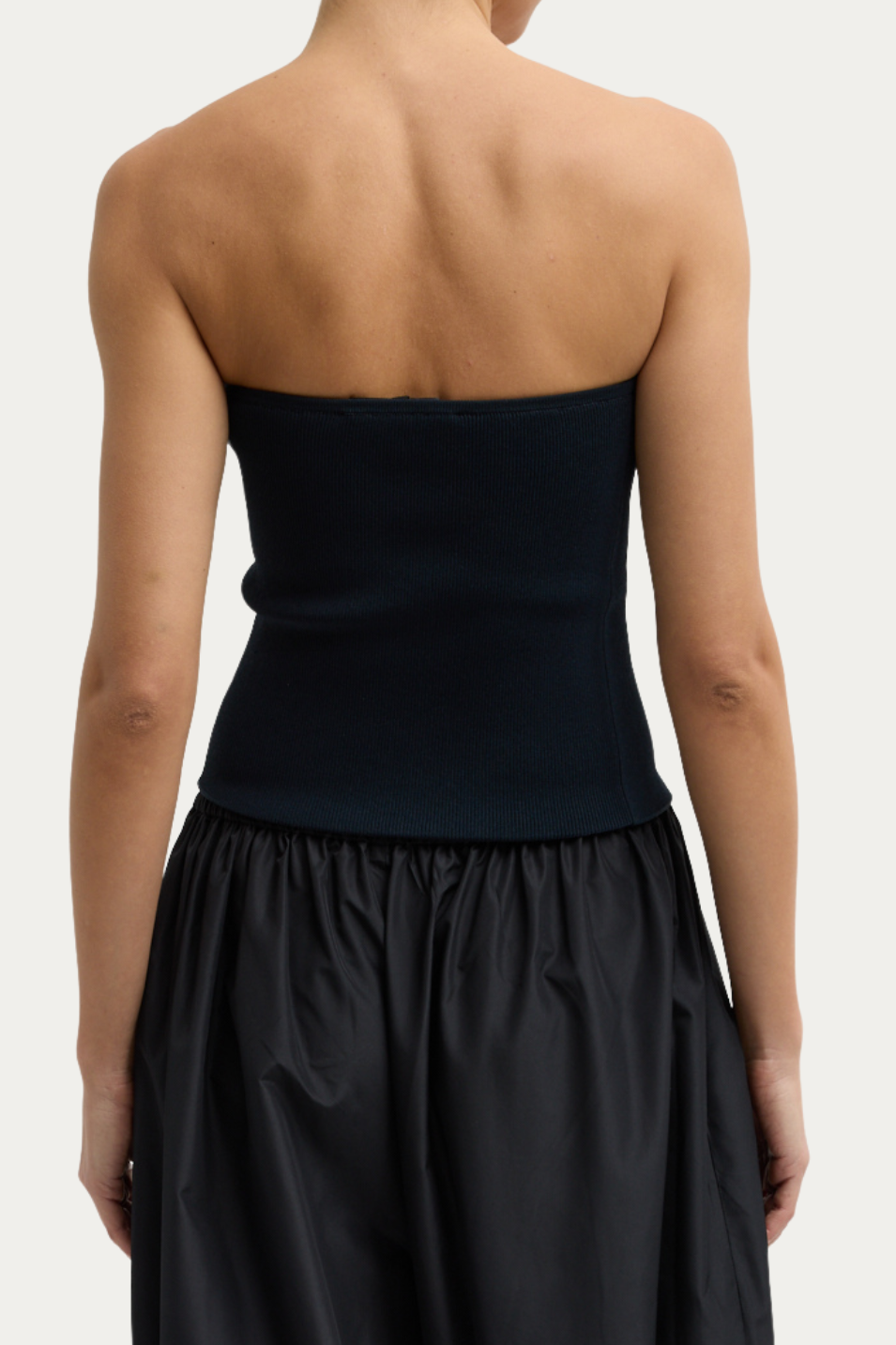Tibi Ribbed Sweater Tube Top in Navy | Shop Tula