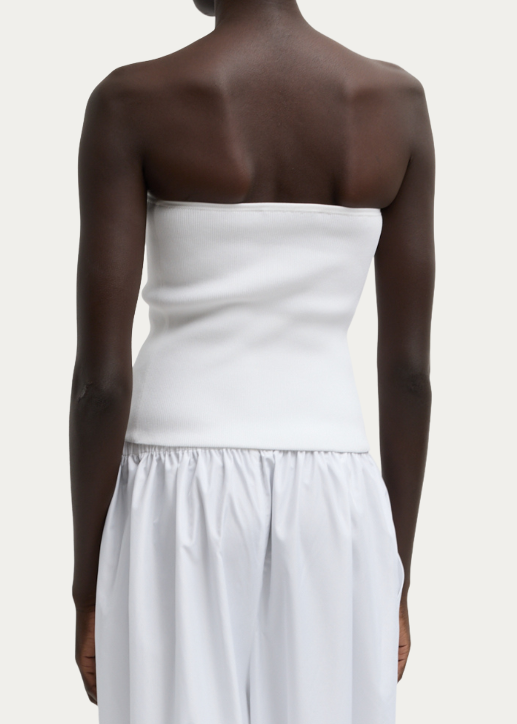 Tibi Ribbed Sweater Tube Top in White | Shop Tula