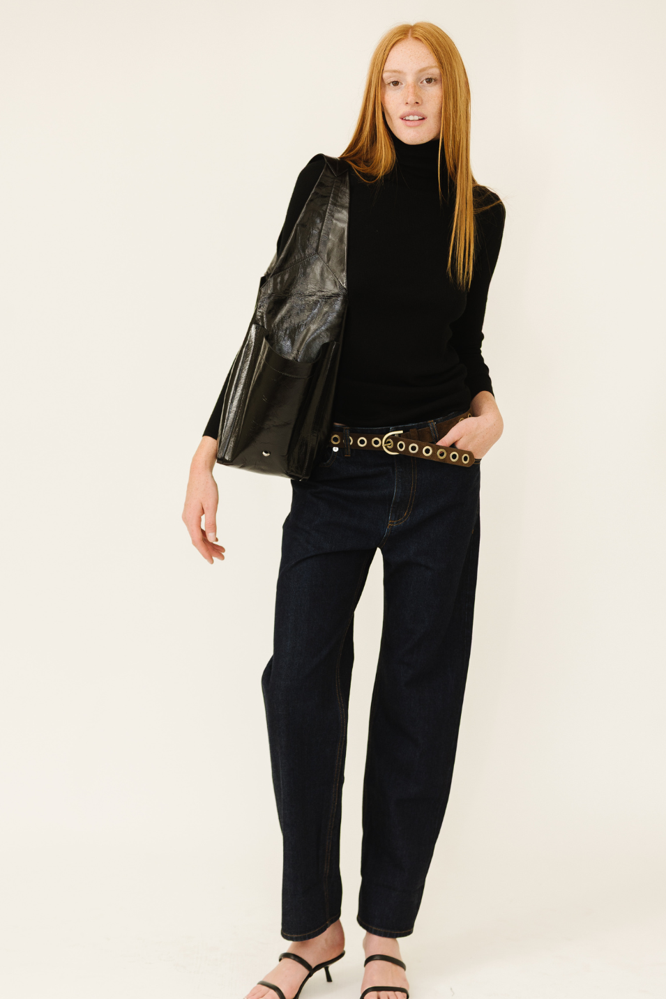 Tibi Selvage Denim 5 Pocket Alec Jean in Dark | Shop Tula
