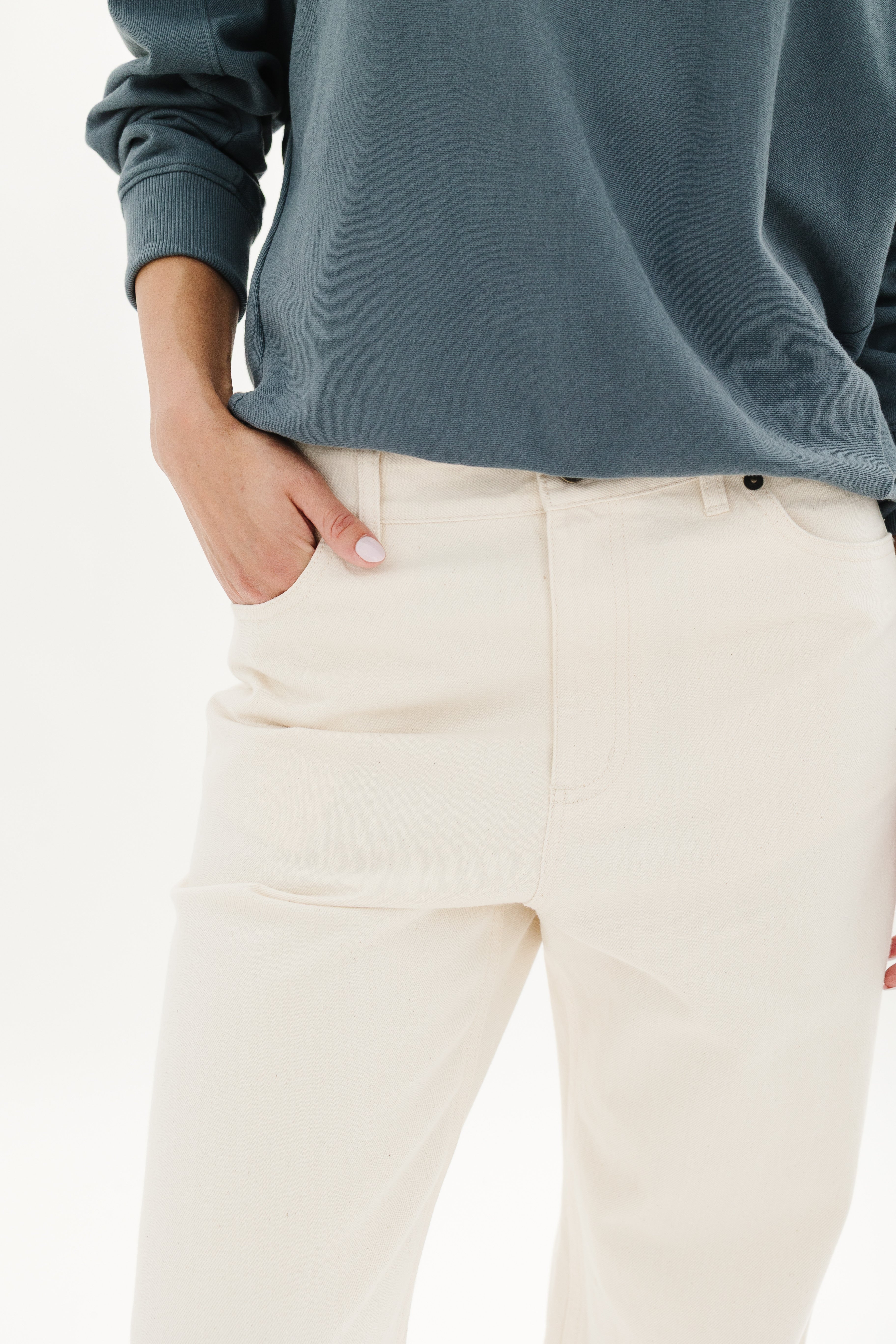 Tibi Selvedge Denim Alec Jean in Natural | Shop Tula