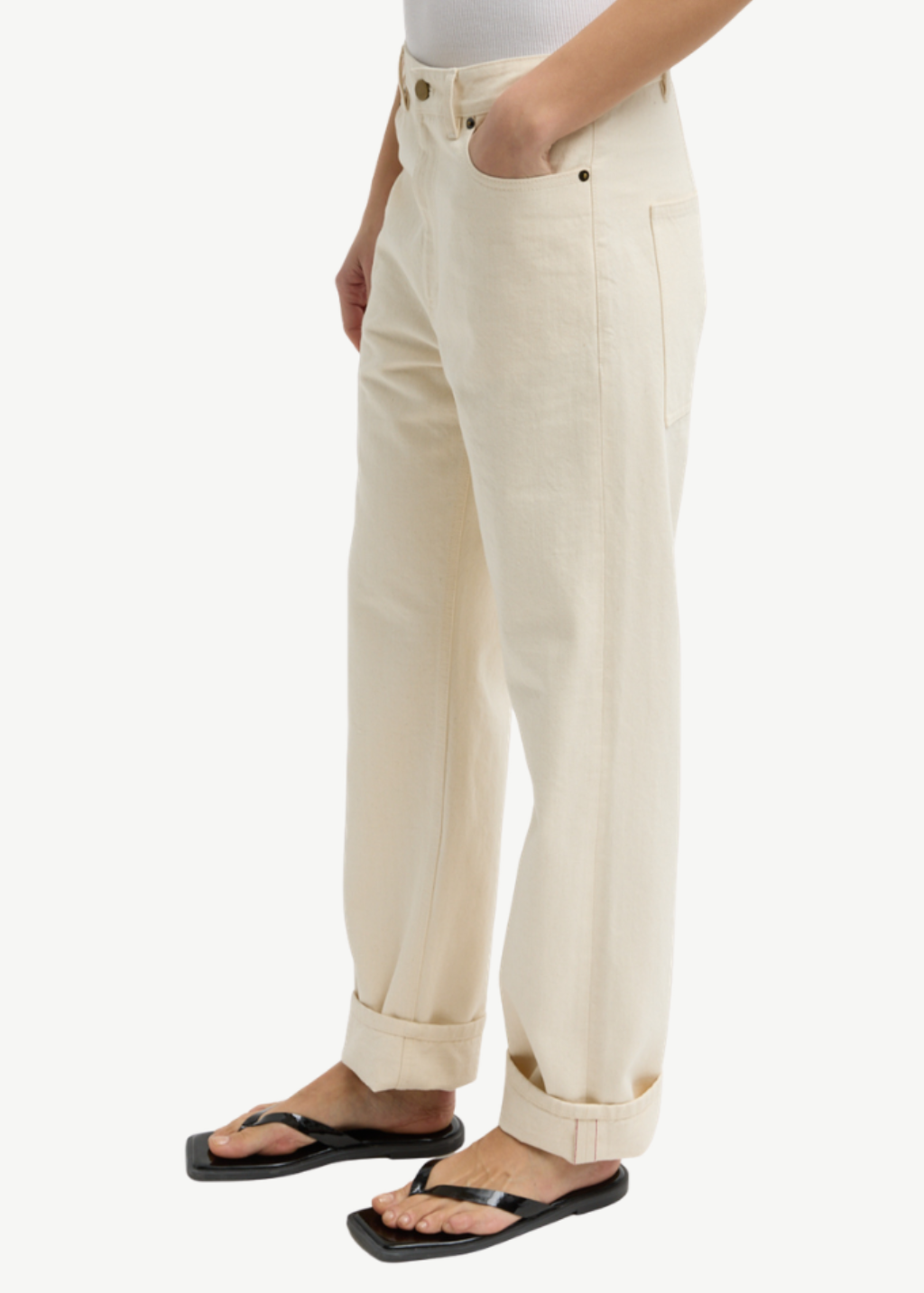 Tibi Selvedge Denim Alec Jean in Natural | Shop Tula