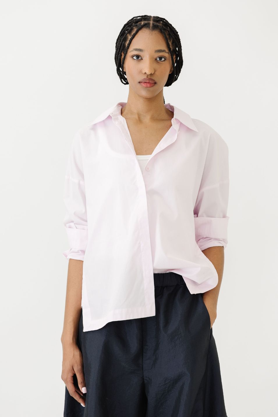 Tibi Shirting Gabe Oversized Shirt in Pink | Shop Tula
