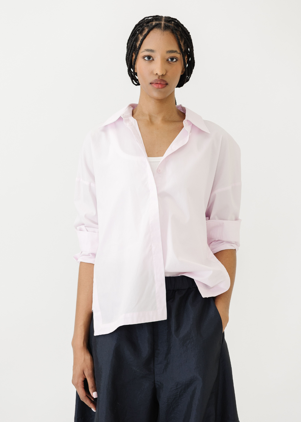 Tibi Shirting Gabe Oversized Shirt in Pink | Shop Tula