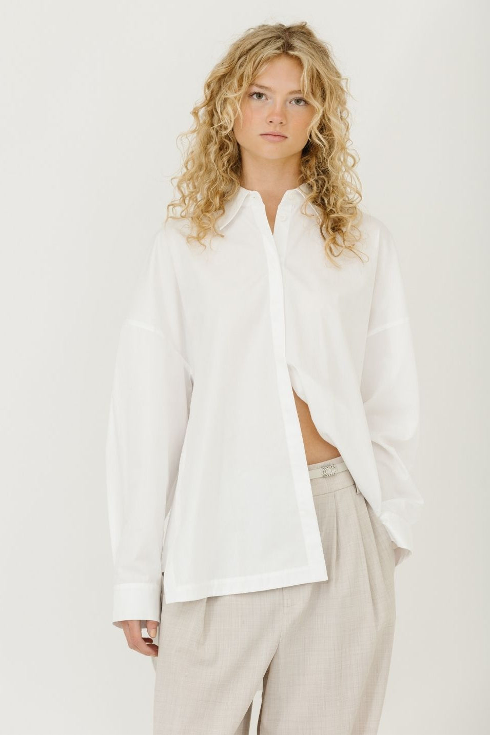 Tibi Shirting Gabe Oversized Shirt in White | Shop Tula