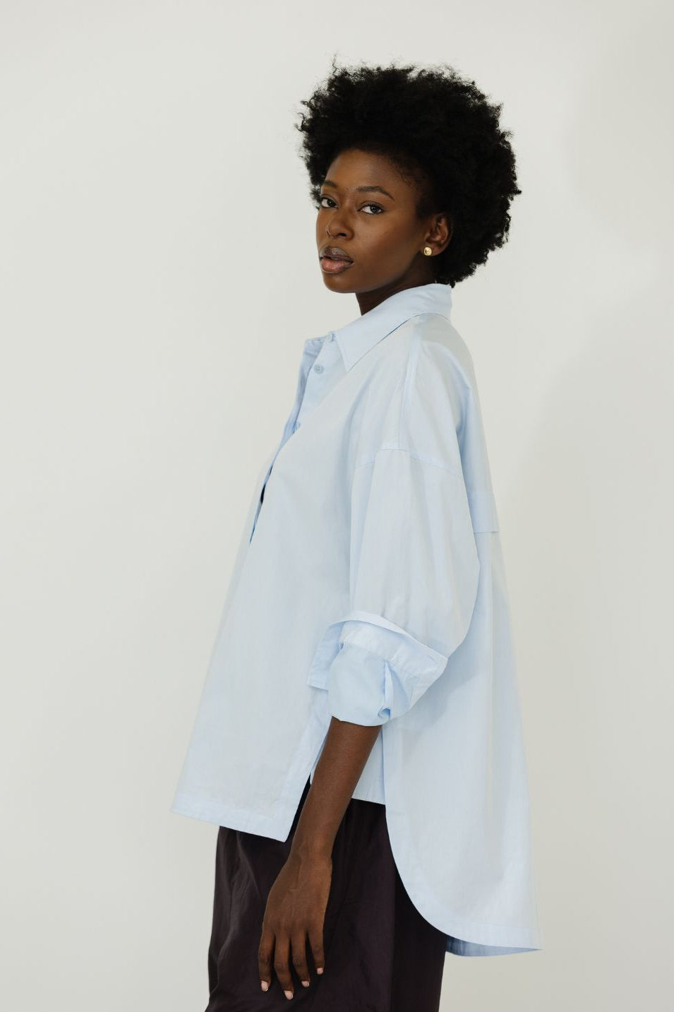 Tibi Shirting Gabe Shirt in Blue | Shop Tula