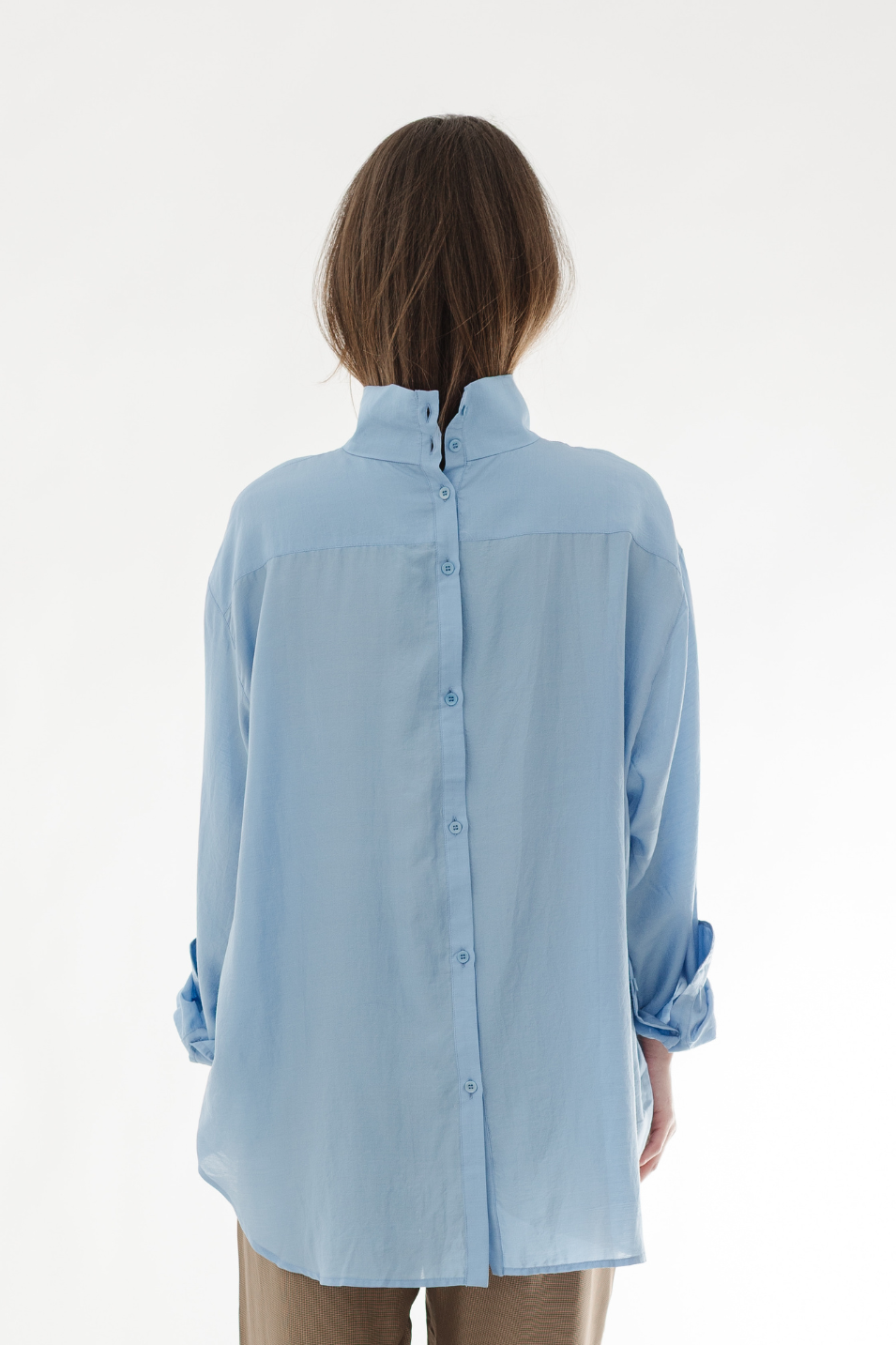 Tibi Silk Funnel Neck Shirt | Shop Tula