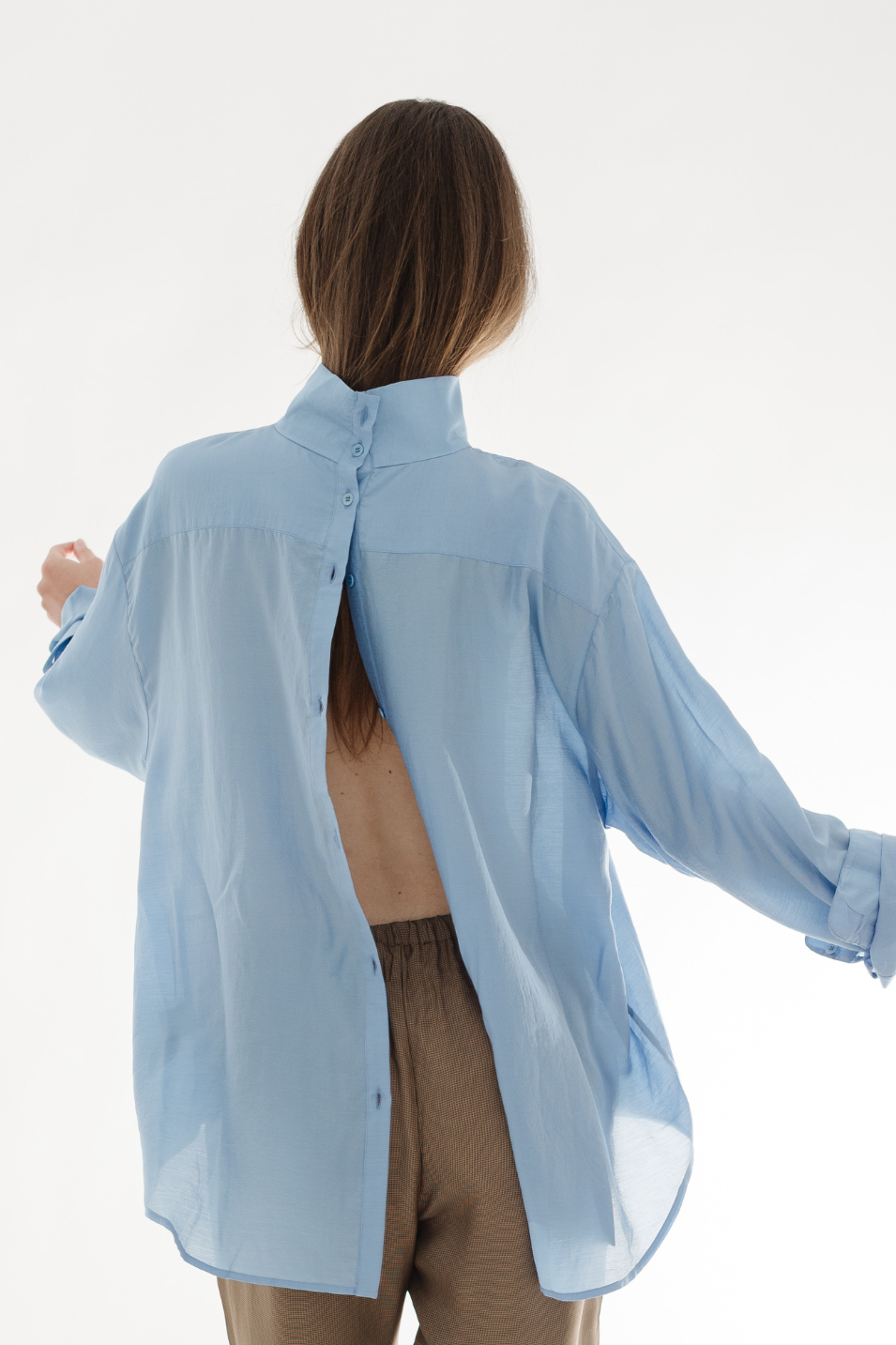 Tibi Silk Funnel Neck Shirt | Shop Tula