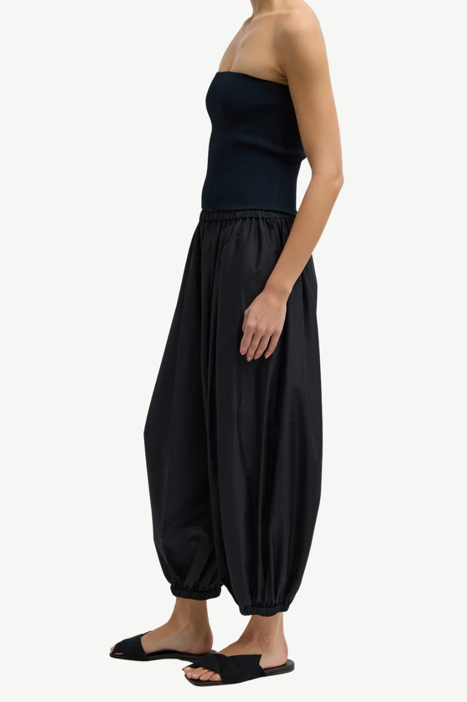 Tibi Summer Nylon Zeppelin Pant in Black | Shop Tula