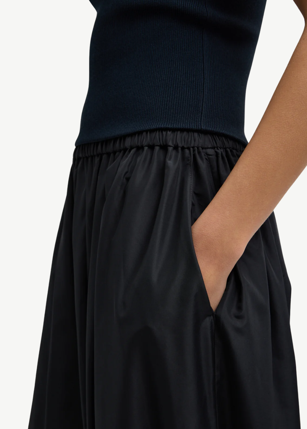 Tibi Summer Nylon Zeppelin Pant in Black | Shop Tula
