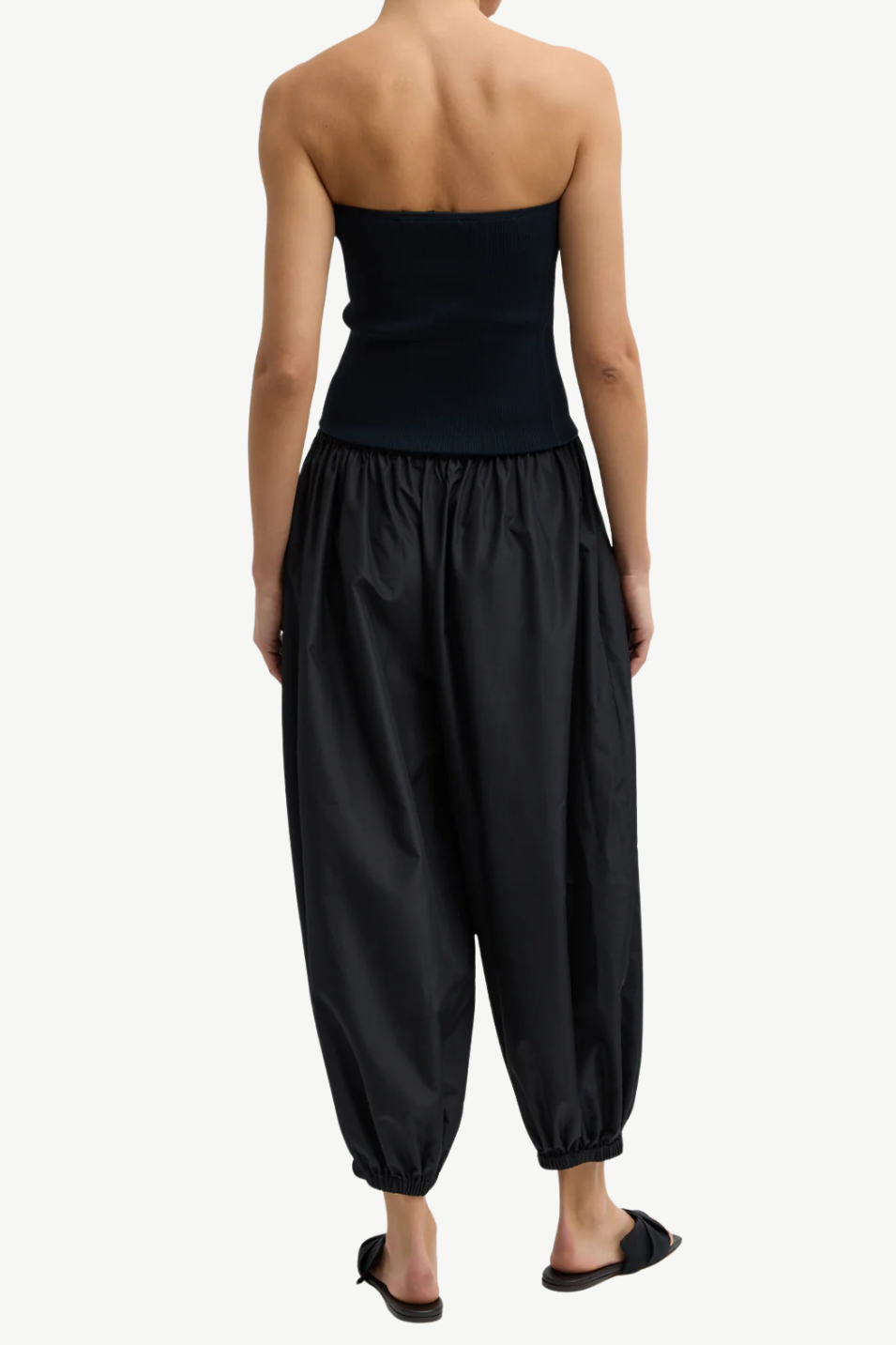 Tibi Summer Nylon Zeppelin Pant in Black | Shop Tula