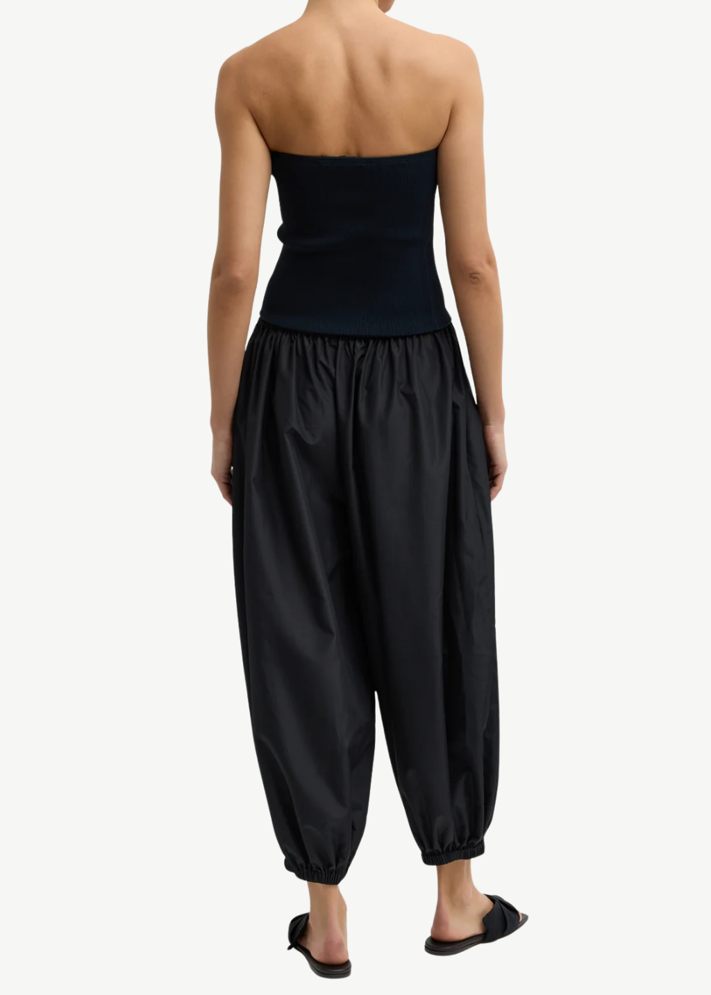 Tibi Summer Nylon Zeppelin Pant in Black | Shop Tula