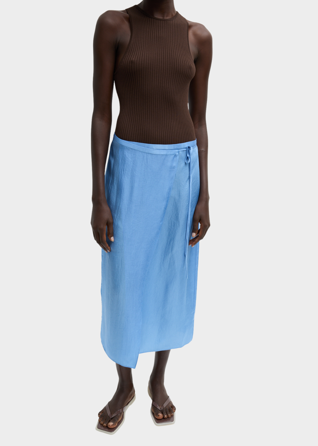 Tibi Summer Slip Wrap Skirt in Baby Blue | Shop Tula
