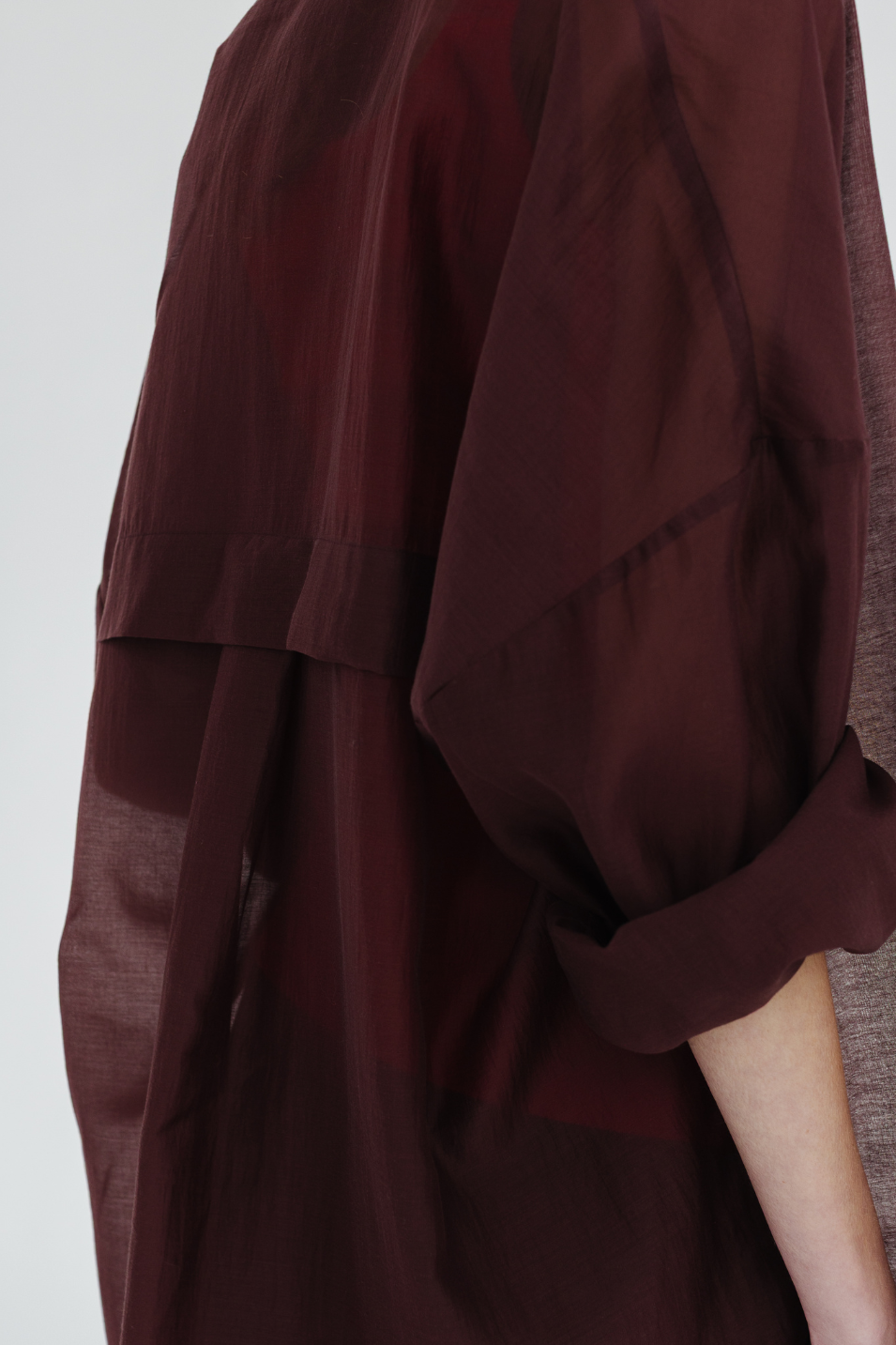 Tibi Summer Voile Oversized Shirt in Russet Brown | Shop Tula