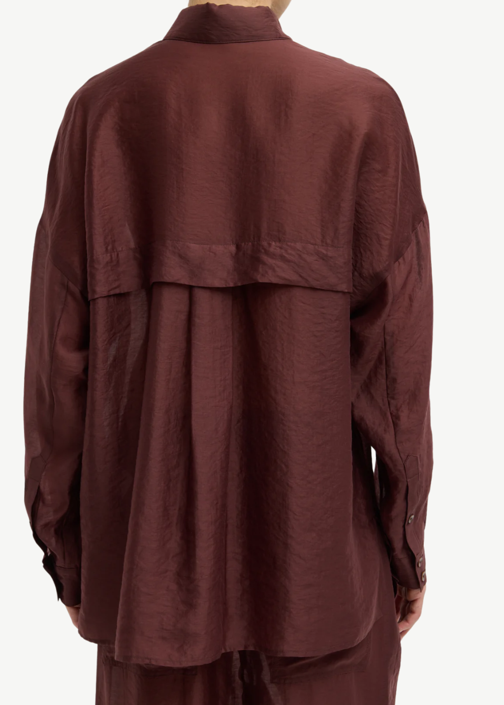 Tibi Summer Voile Oversized Shirt in Russet Brown | Shop Tula