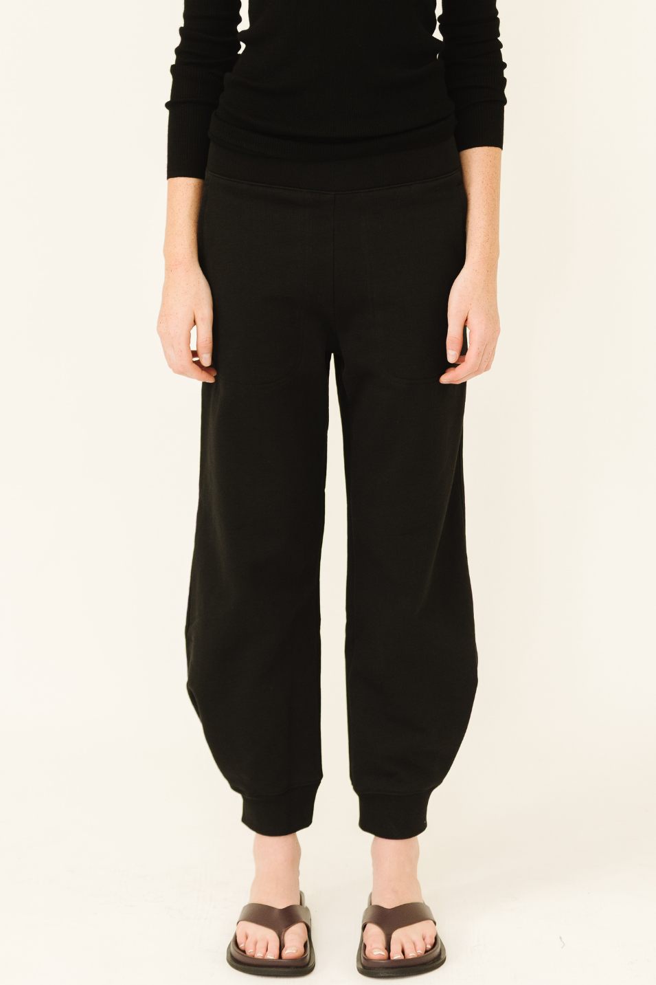 Tibi Sweatshirt Program Calder Sweatpant in Black | Shop Tula