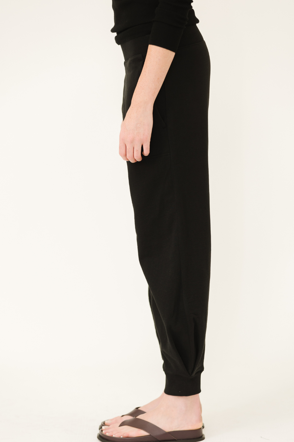 Tibi Sweatshirt Program Calder Sweatpant in Black | Shop Tula