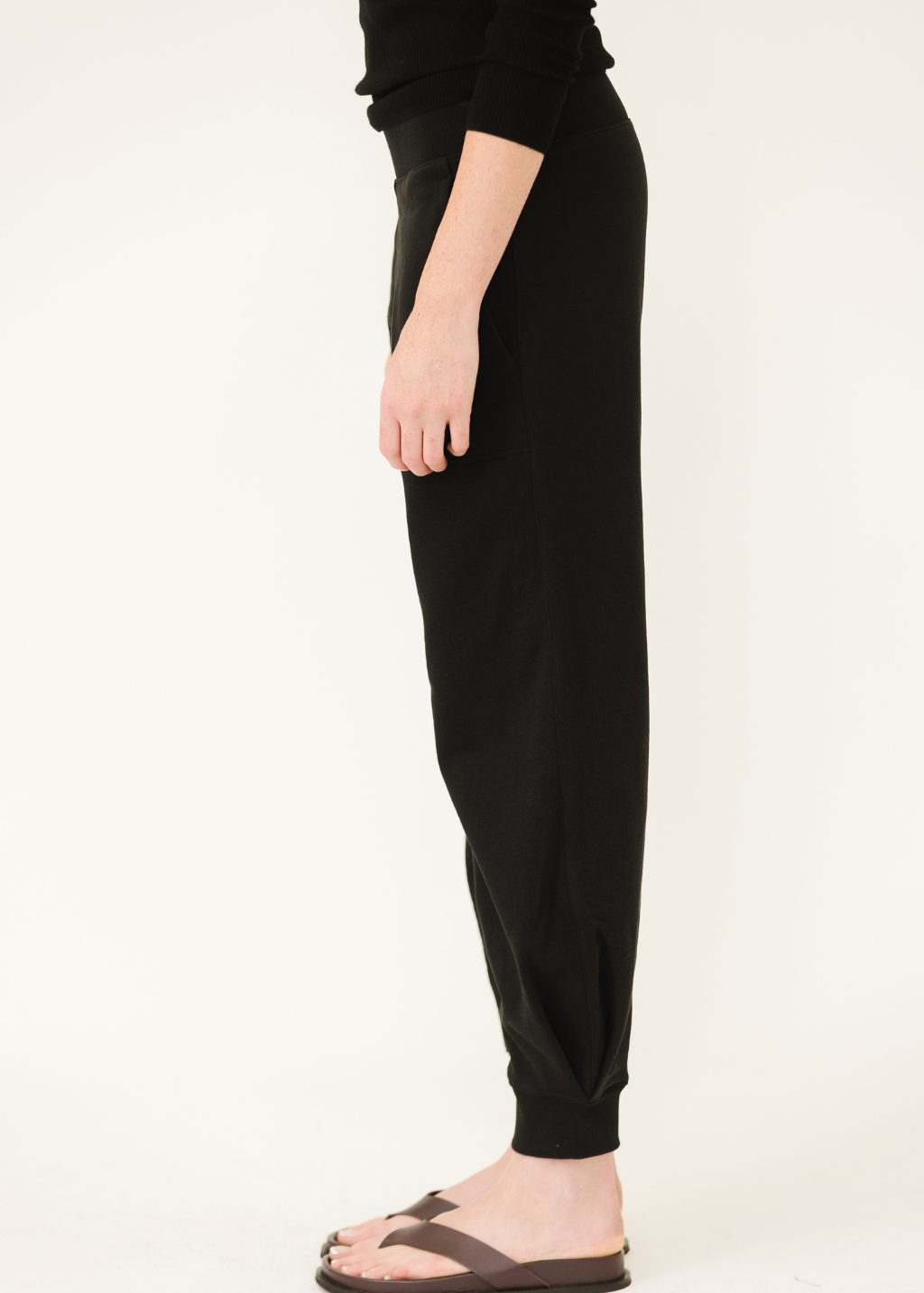 Tibi Sweatshirt Program Calder Sweatpant in Black | Shop Tula