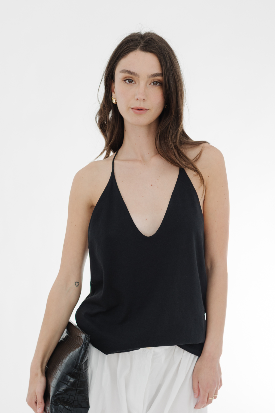Tibi T-Shirt Program Racerback Tank in Black | Shop Tula