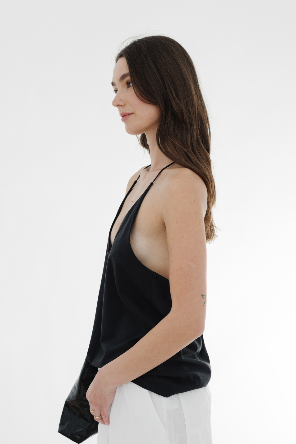 Tibi T-Shirt Program Racerback Tank in Black | Shop Tula