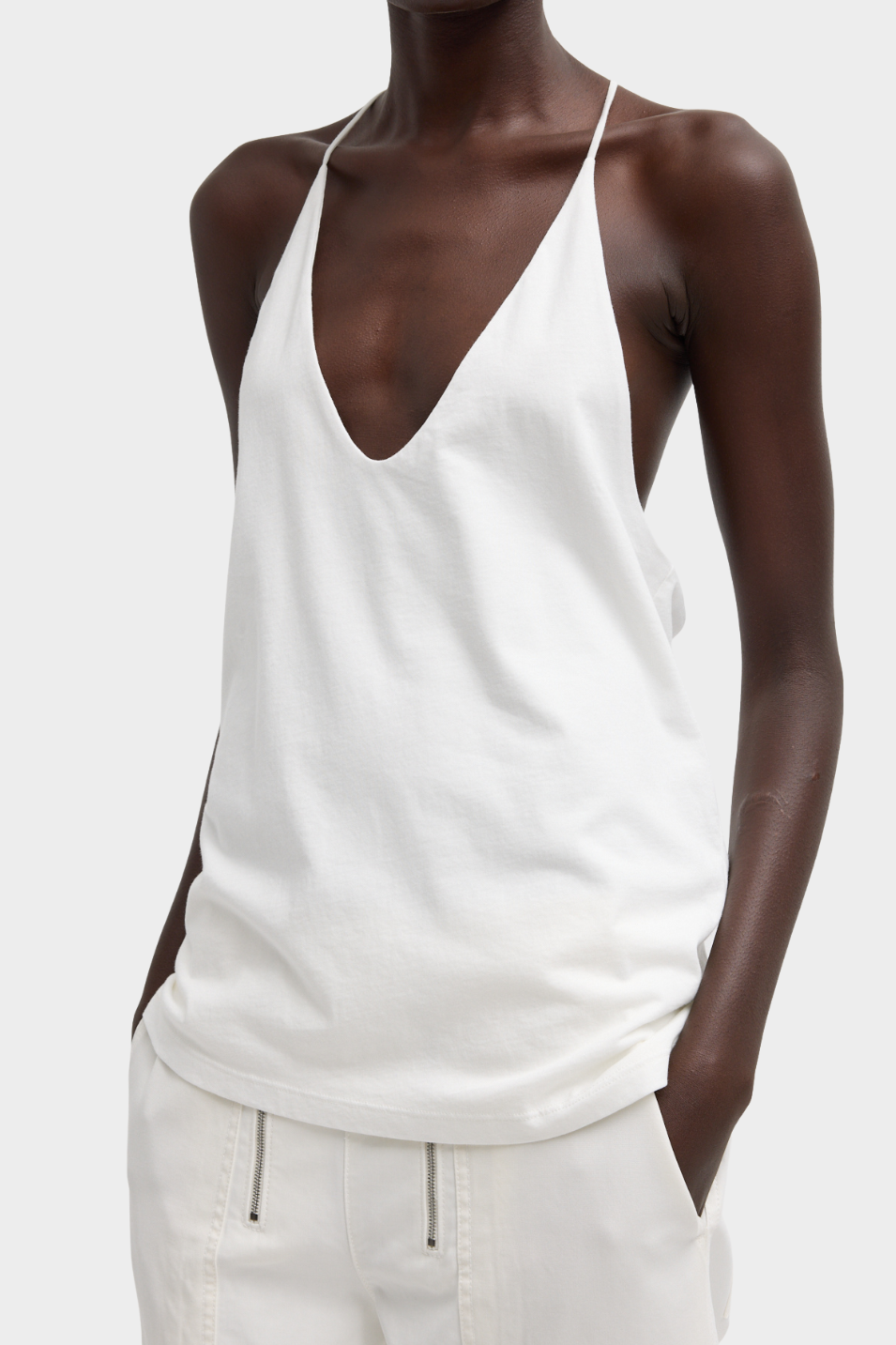 Tibi T-Shirt Program Racerback Tank in White | Shop Tula