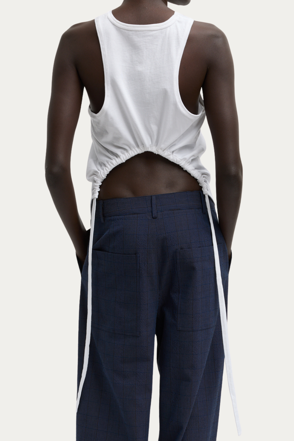Tibi T-Shirtirting Shirred Tank in White | Shop Tula