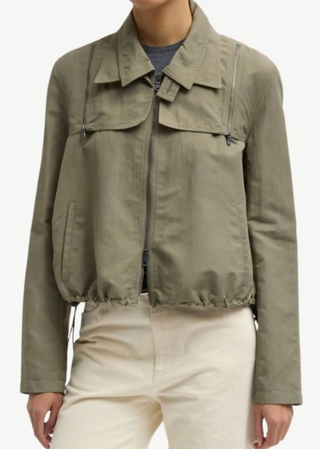Tibi Techy Twill Trapeze Anorak Bomber | Shop Tula