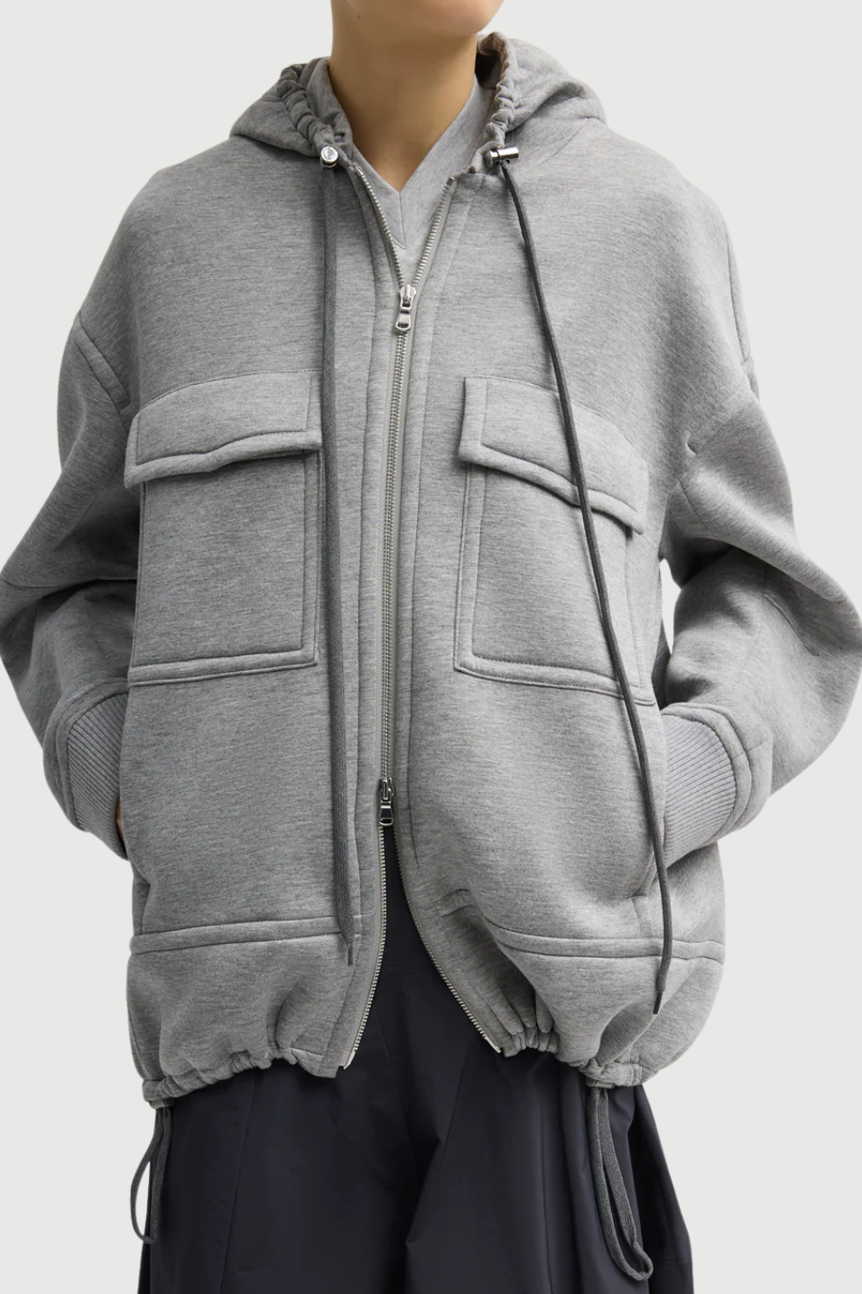 Tibi Techy Viscos Zip Up Hoodie | Shop Tula