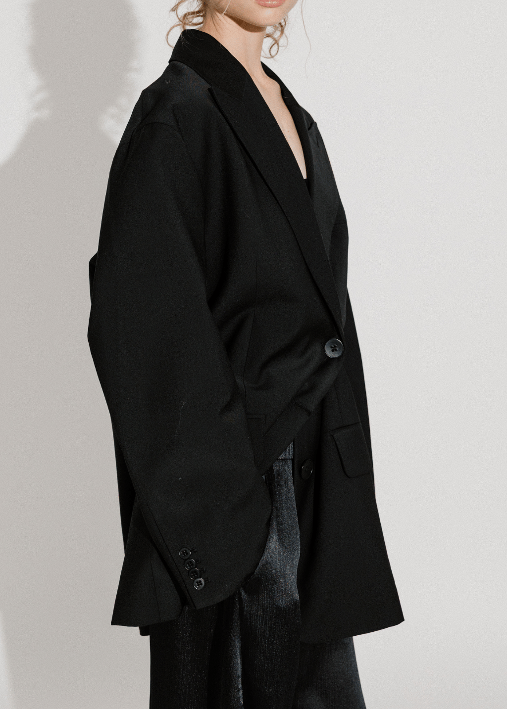Tibi Tropical Wool Liam Blazer in Black | Shop Tula
