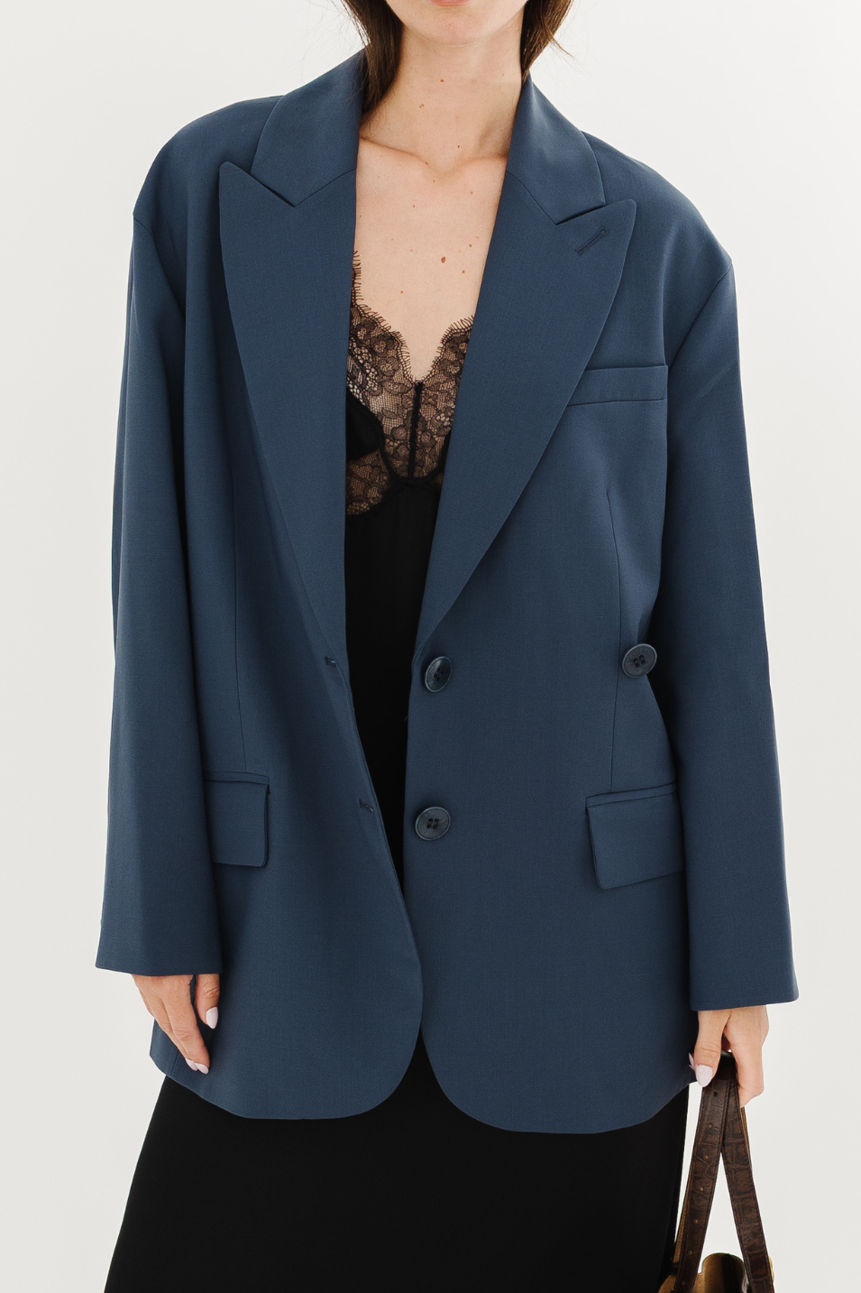 Tibi Tropical Wool Liam Blazer in Blue Fog | Shop Tula